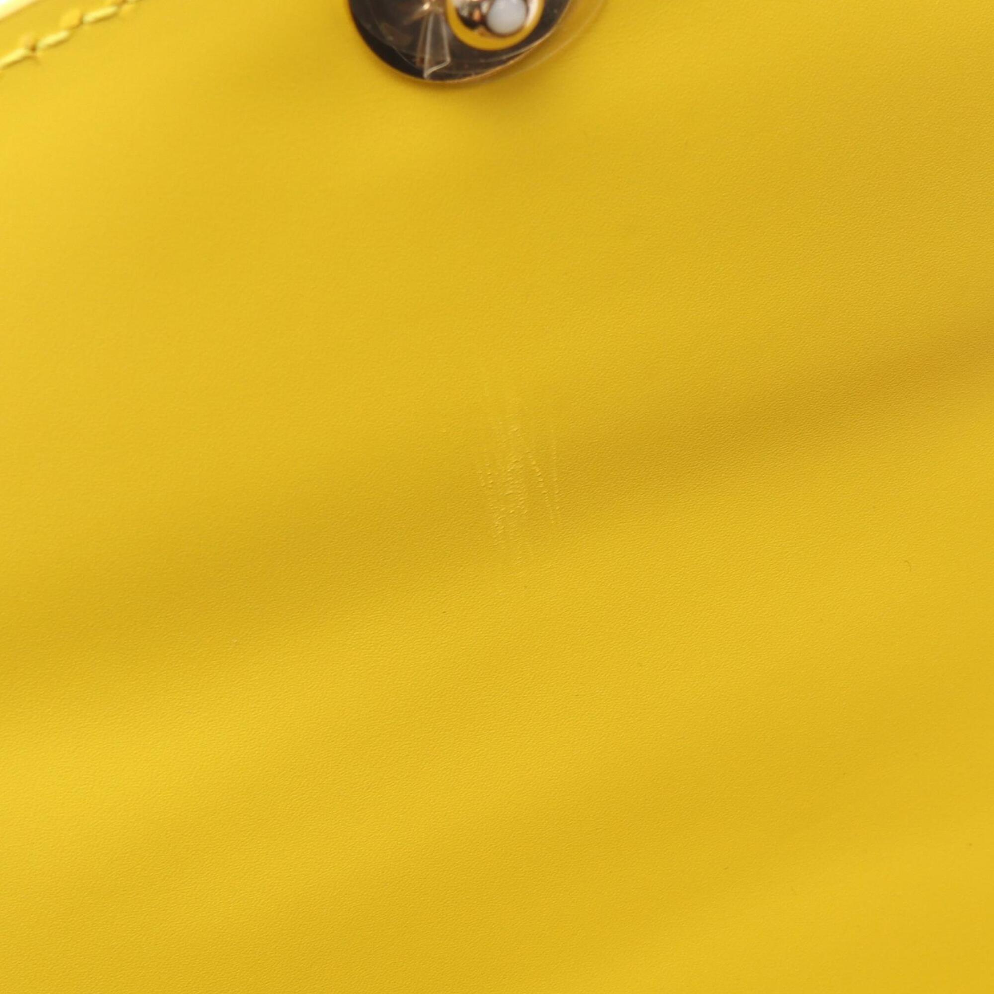 Bvlgari Yellow Leather Handbag Shoulder Bag (Pre-Owned)