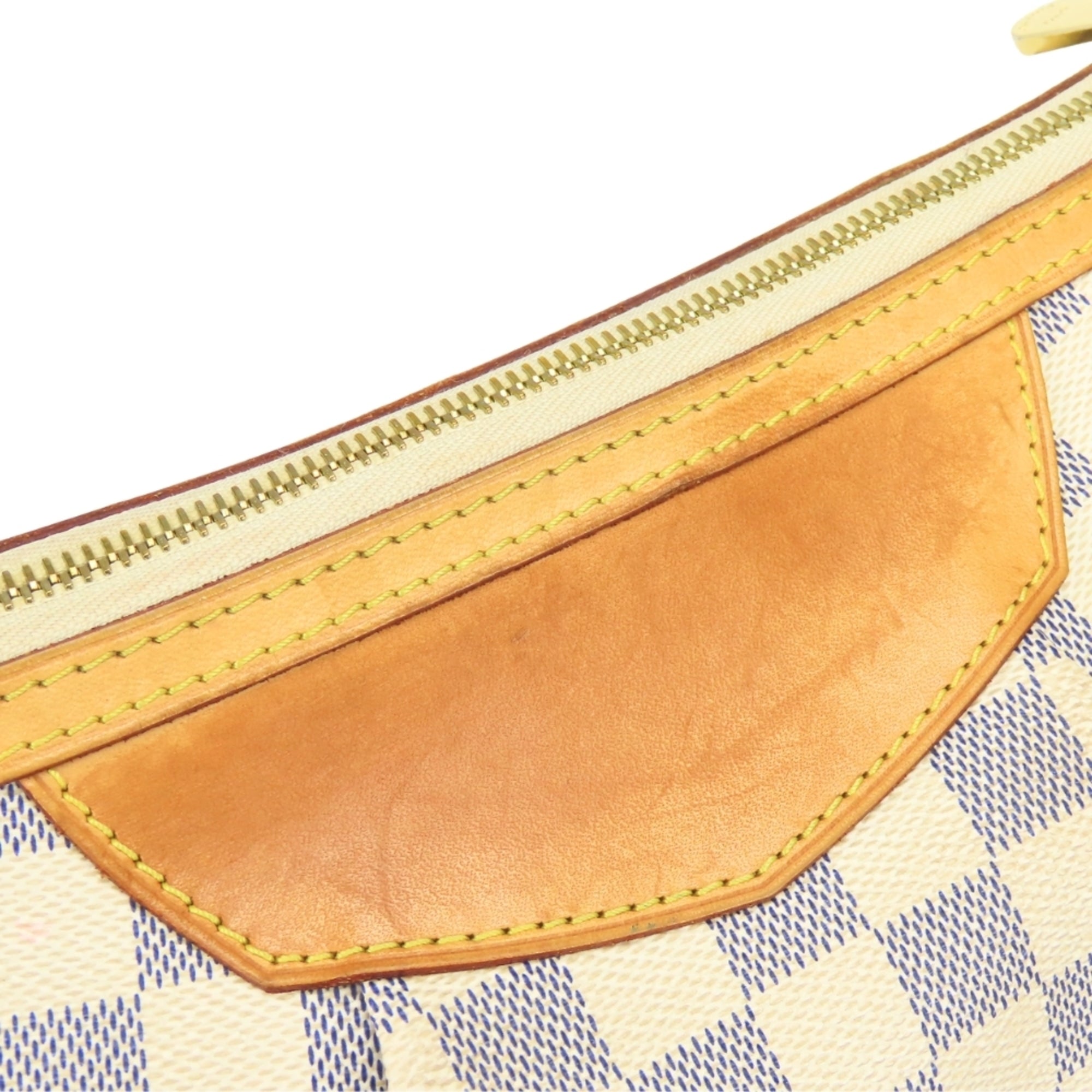 Louis Vuitton Damier Azur White Damier Azur Leather Shoulder Bag (Pre-Owned)