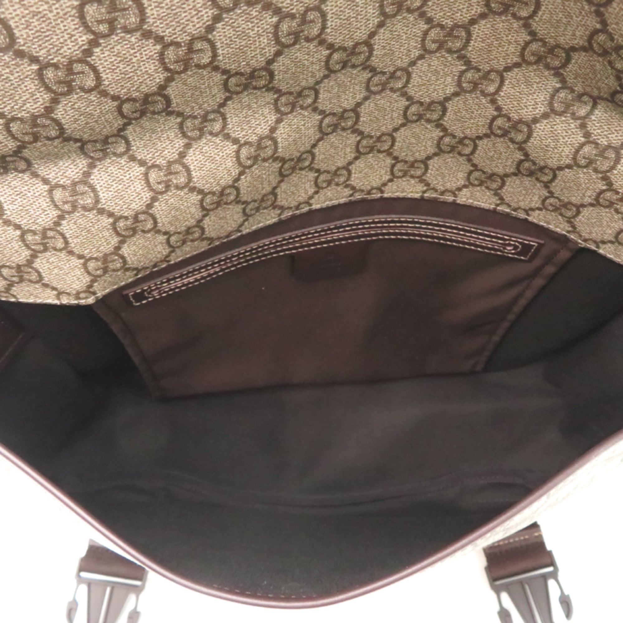 Gucci Beige Brown Pvc Leather Shoulder Bag (Pre-Owned)