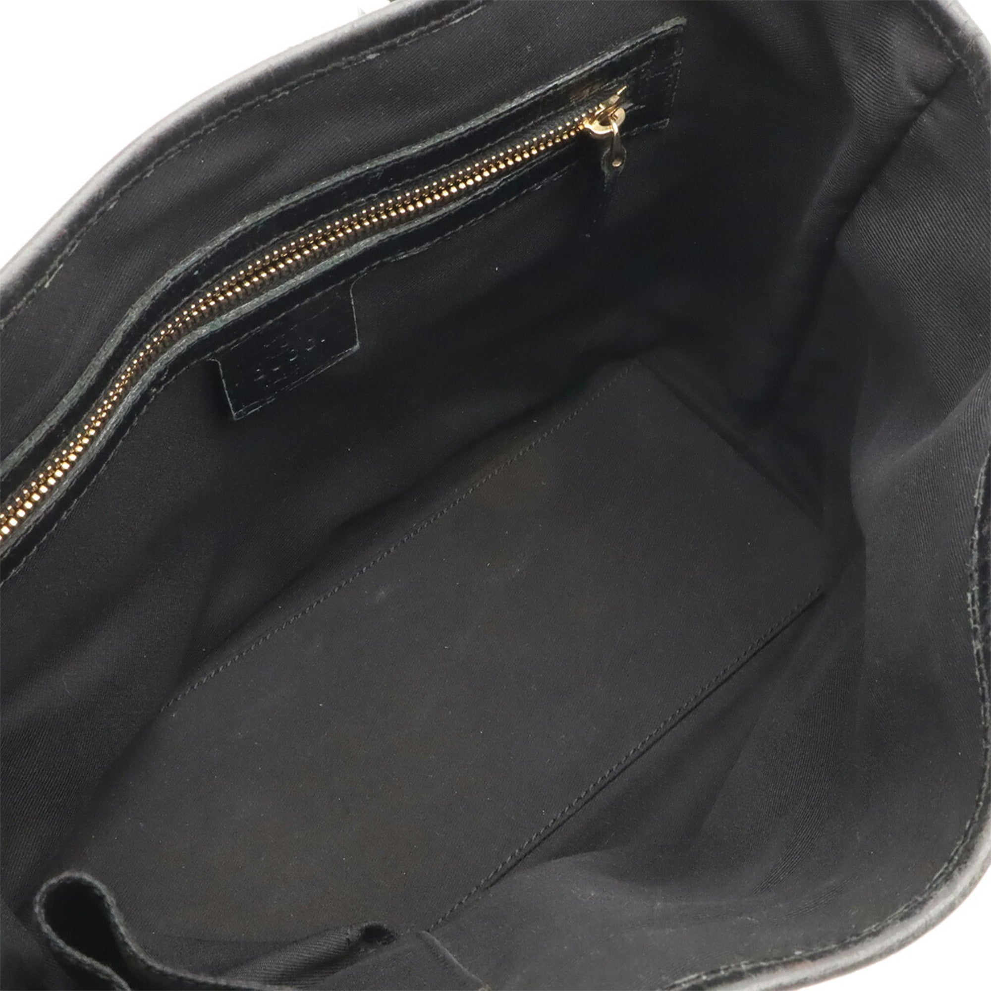 Gucci Black Green Red Color Canvas Leather Handbag Tote Bag (Pre-Owned)