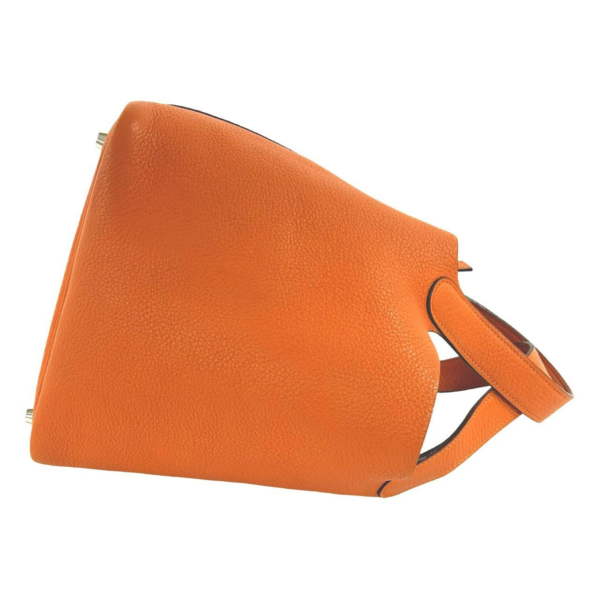 Hermes Orange Taurillon Clemence Leather Handbag Tote Bag (Pre-Owned)