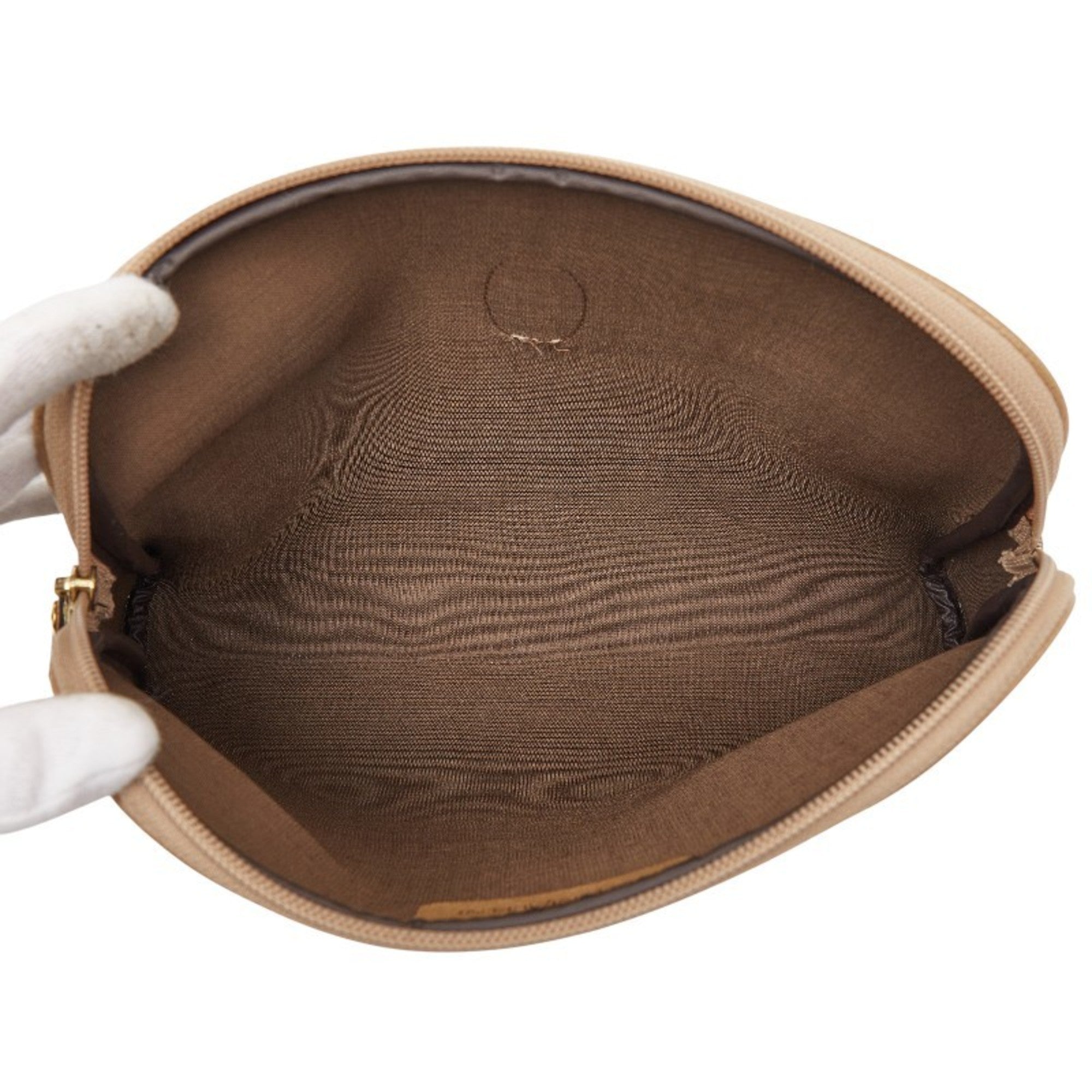 Saint Laurent Beige Brown Leather Pvc Clutch Bag (Pre-Owned)