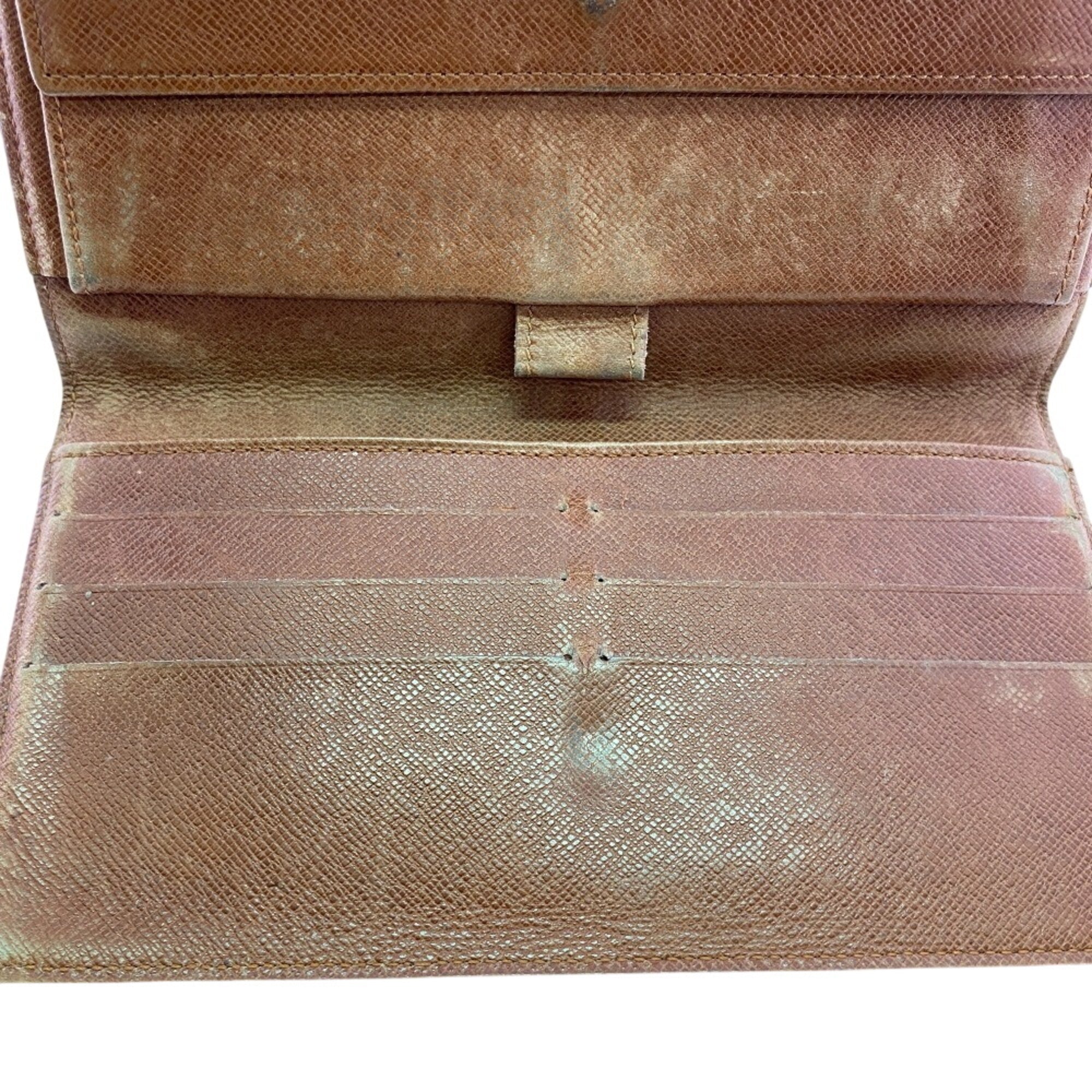 Louis Vuitton Brown Monogram Leather Wallet (Tri-Fold) (Pre-Owned)