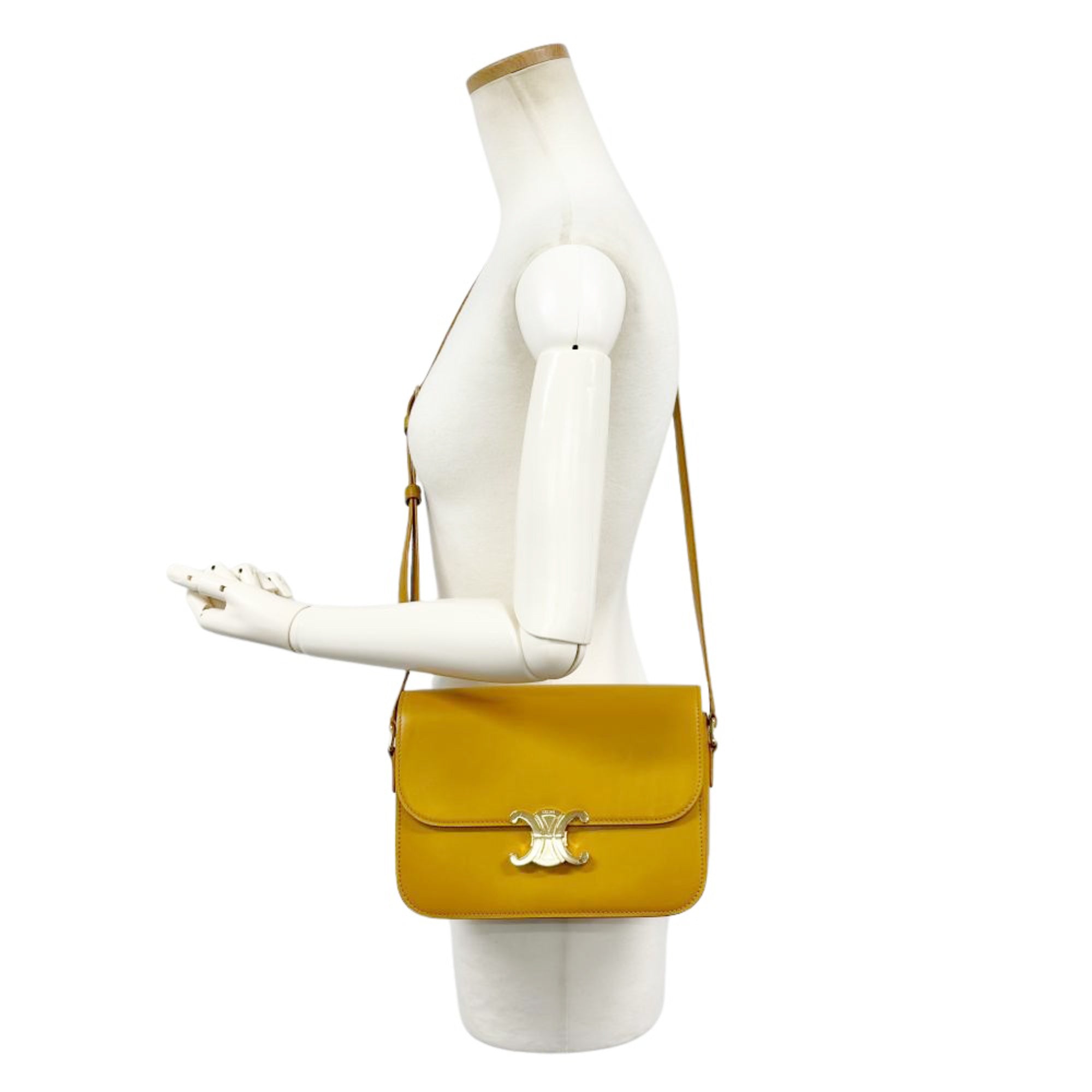 Celine Yellow Leather Shoulder Bag (Pre-Owned)