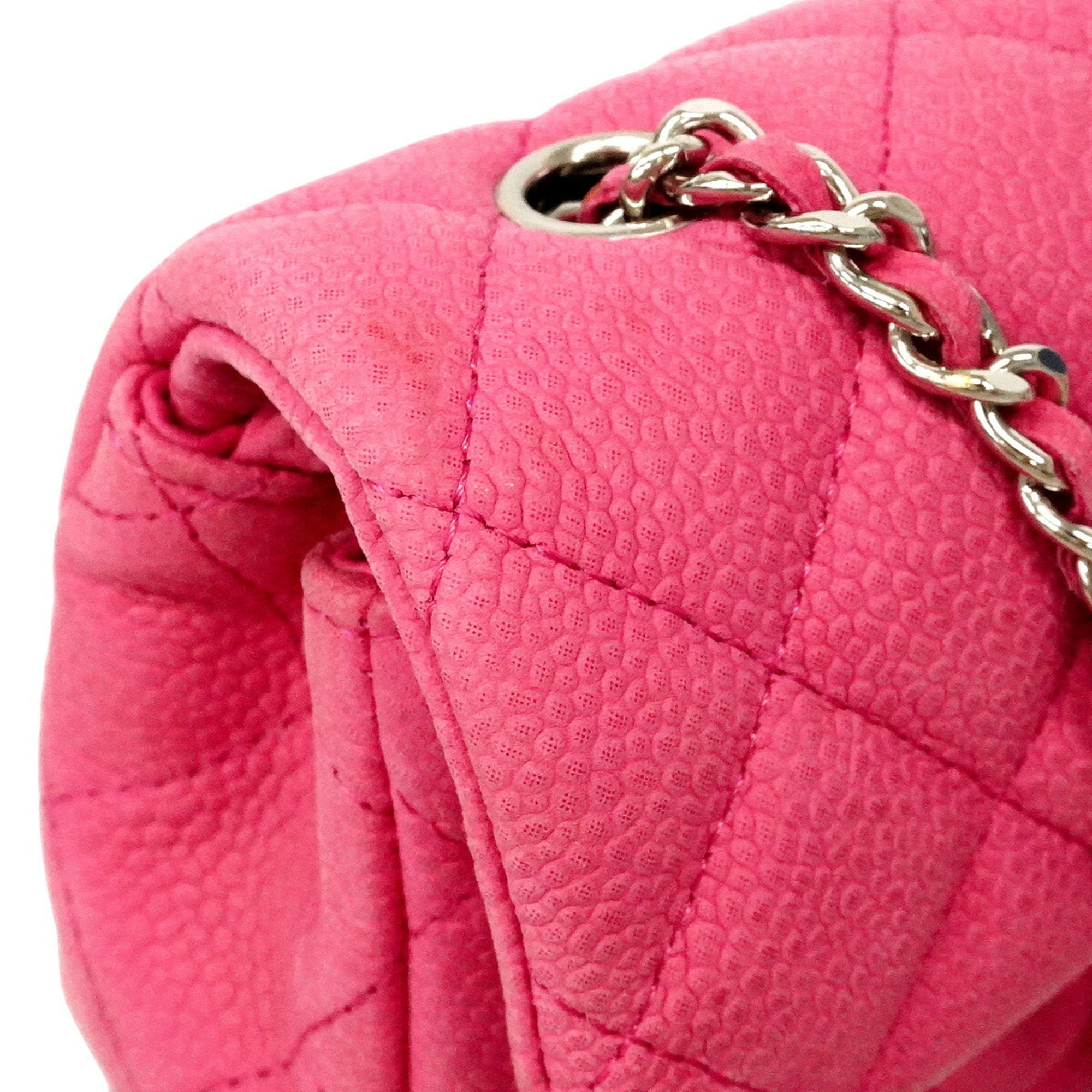 Chanel Pink Grained Calfskin Shoulder Bag (Pre-Owned)