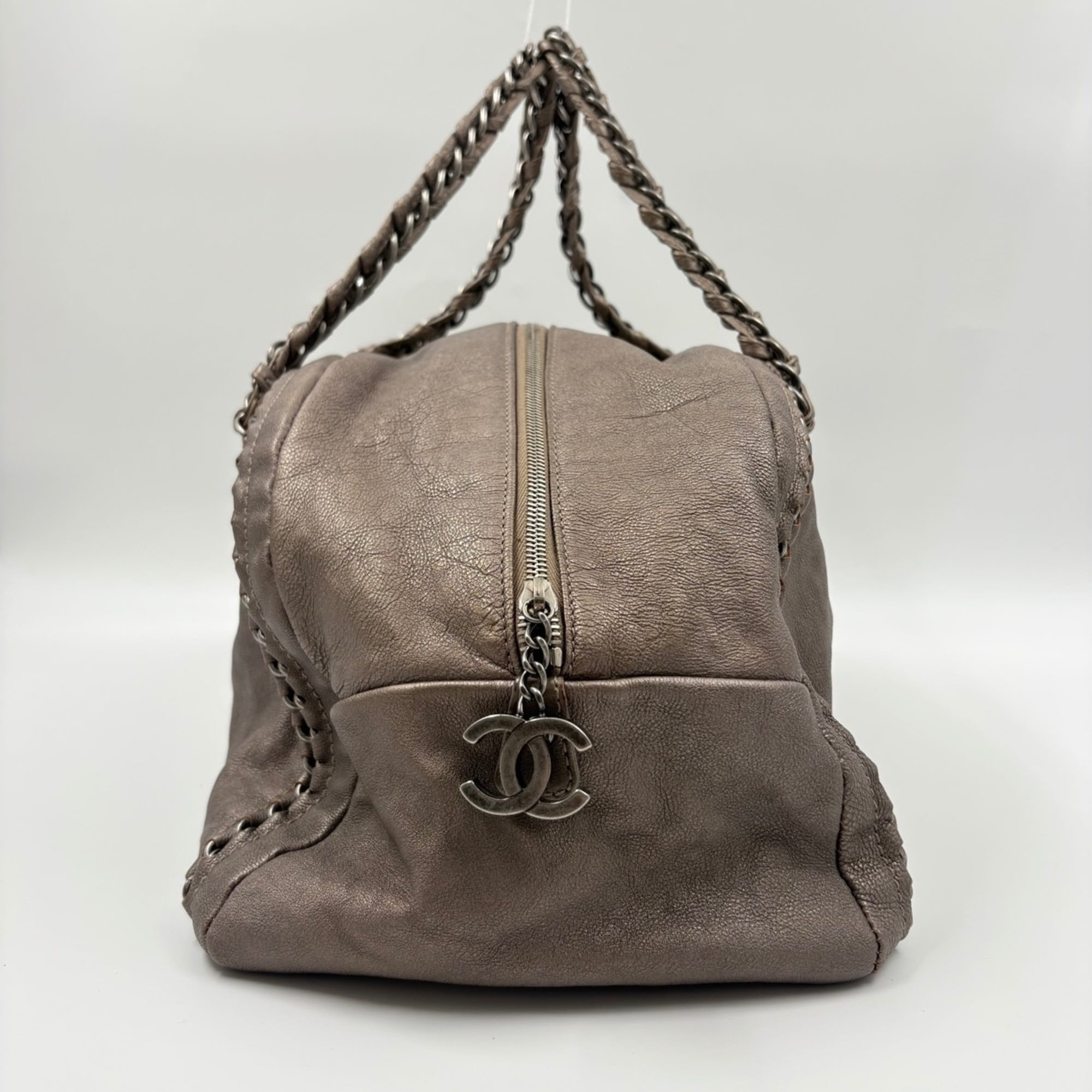 Chanel Gray Boston Bag (Pre-Owned)