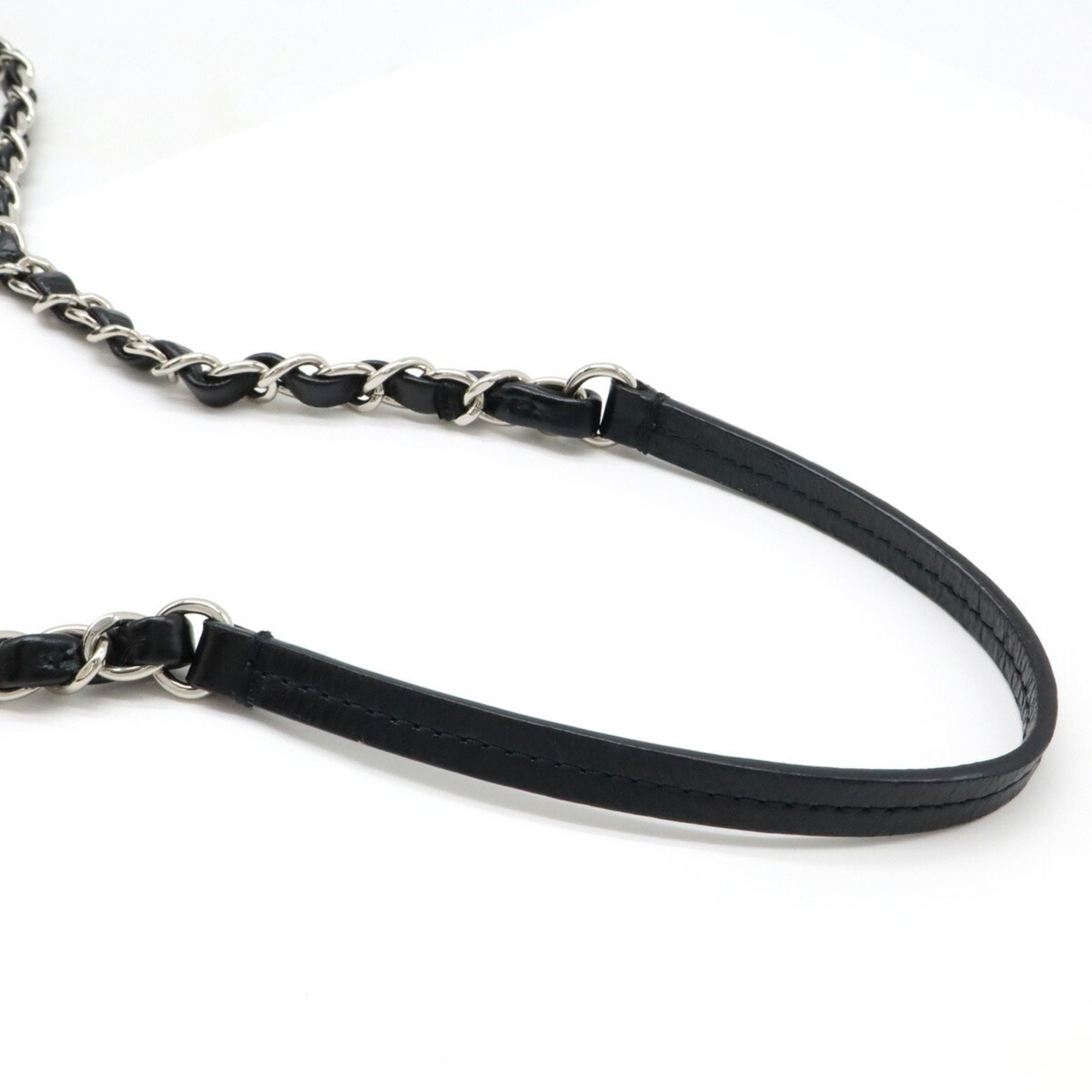 Chanel Black Vinyl Leather Shoulder Bag (Pre-Owned)