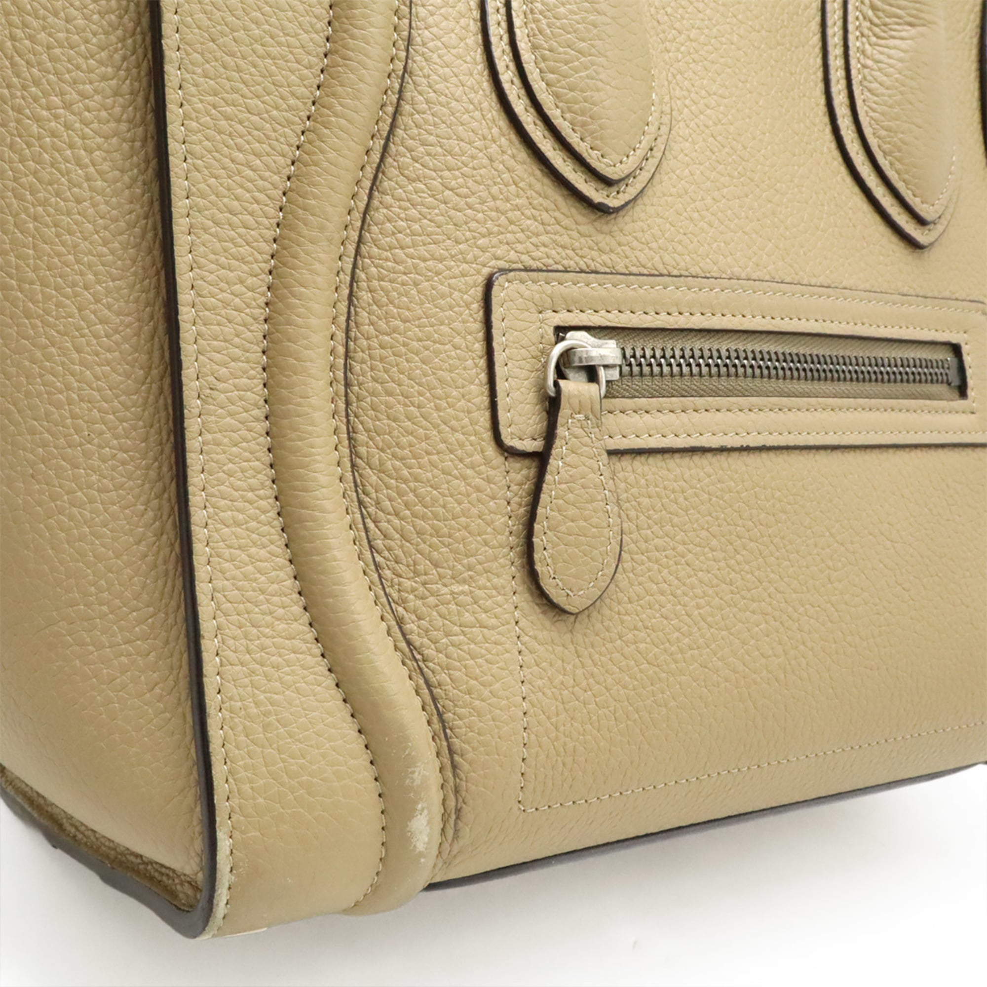 Celine Beige Leather Handbag Tote Bag (Pre-Owned)