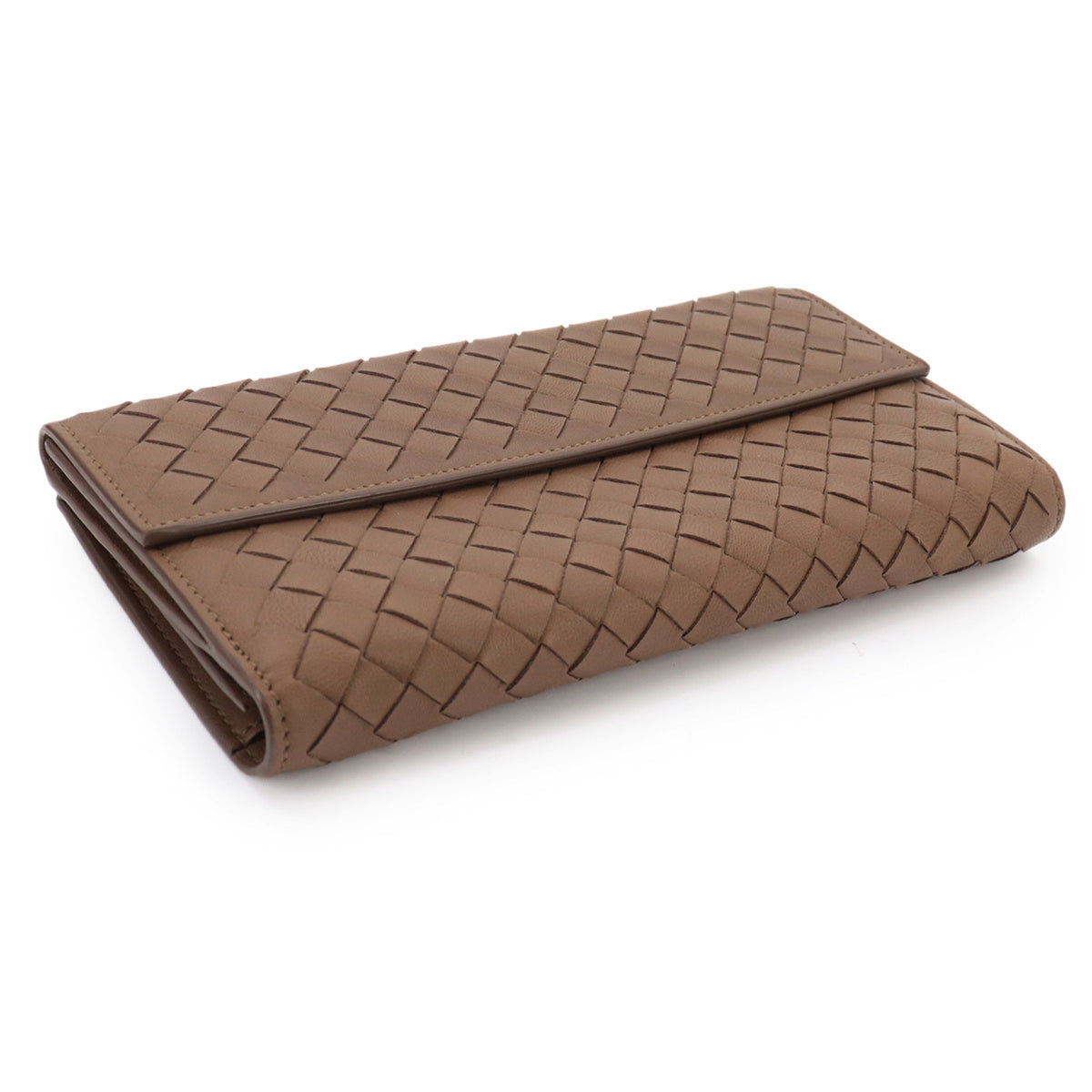 Bottega Veneta Brown Intrecciato Long Wallet (Bi-Fold) (Pre-Owned)
