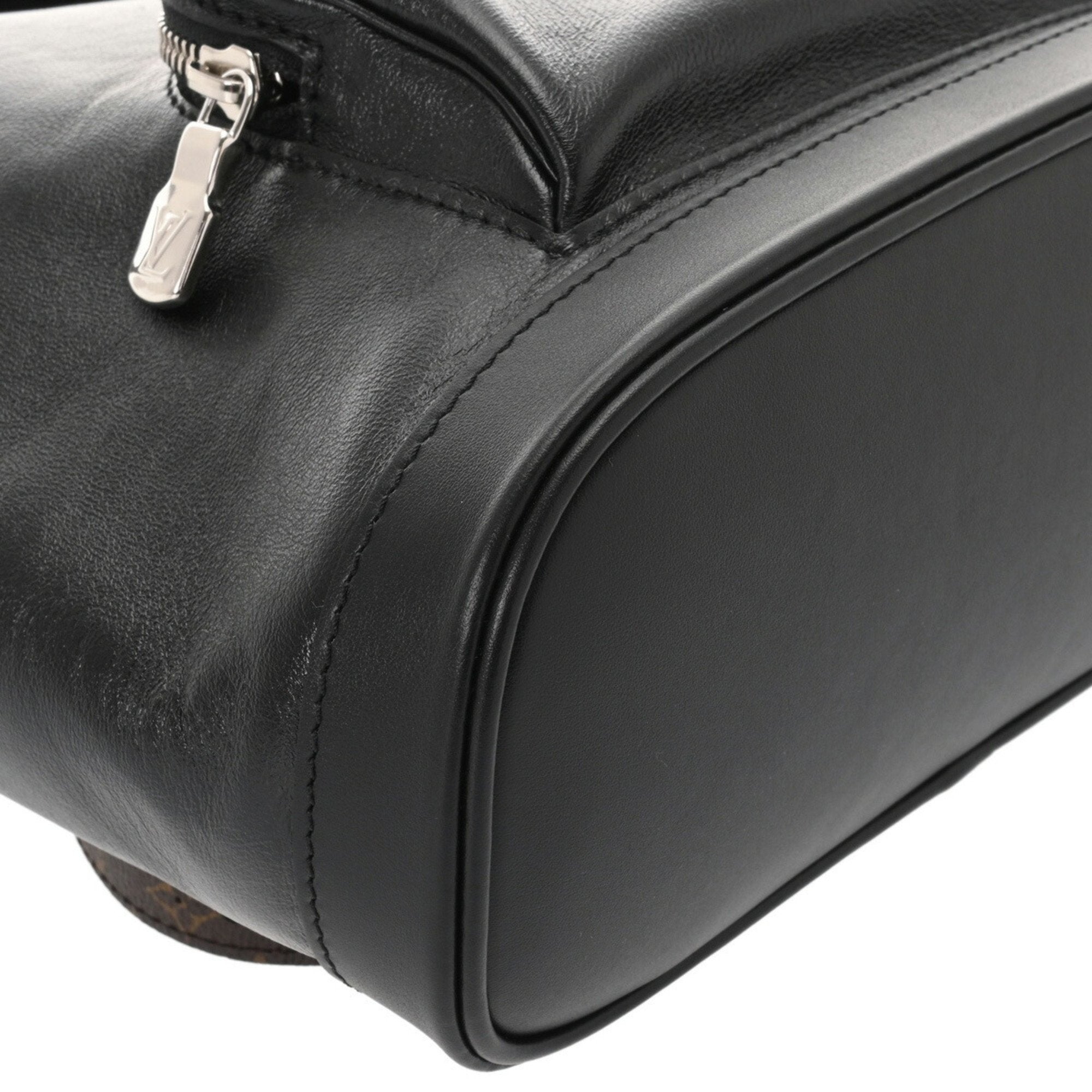 Louis Vuitton Black Leather Monogram Backpack (Pre-Owned)