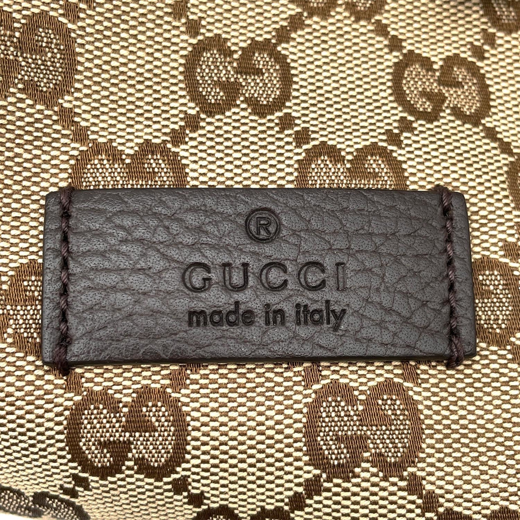 Gucci Brown Gg Canvas Leather Backpack (Pre-Owned)