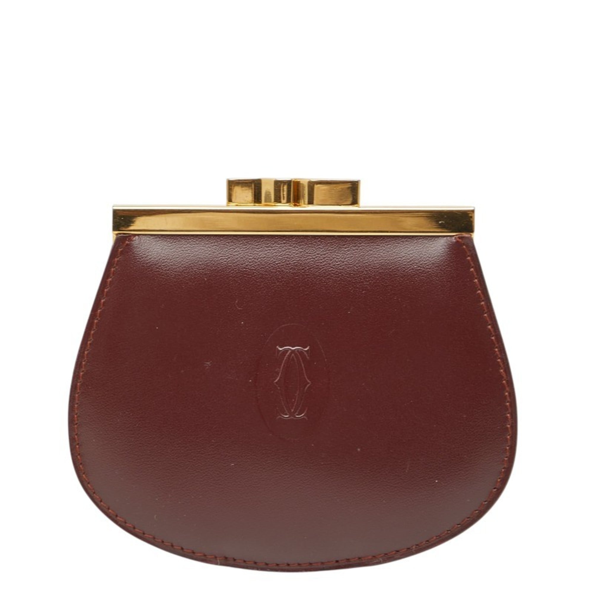 Cartier Bordeaux Wine Red Leather Coin Purse/Coin Case (Pre-Owned)