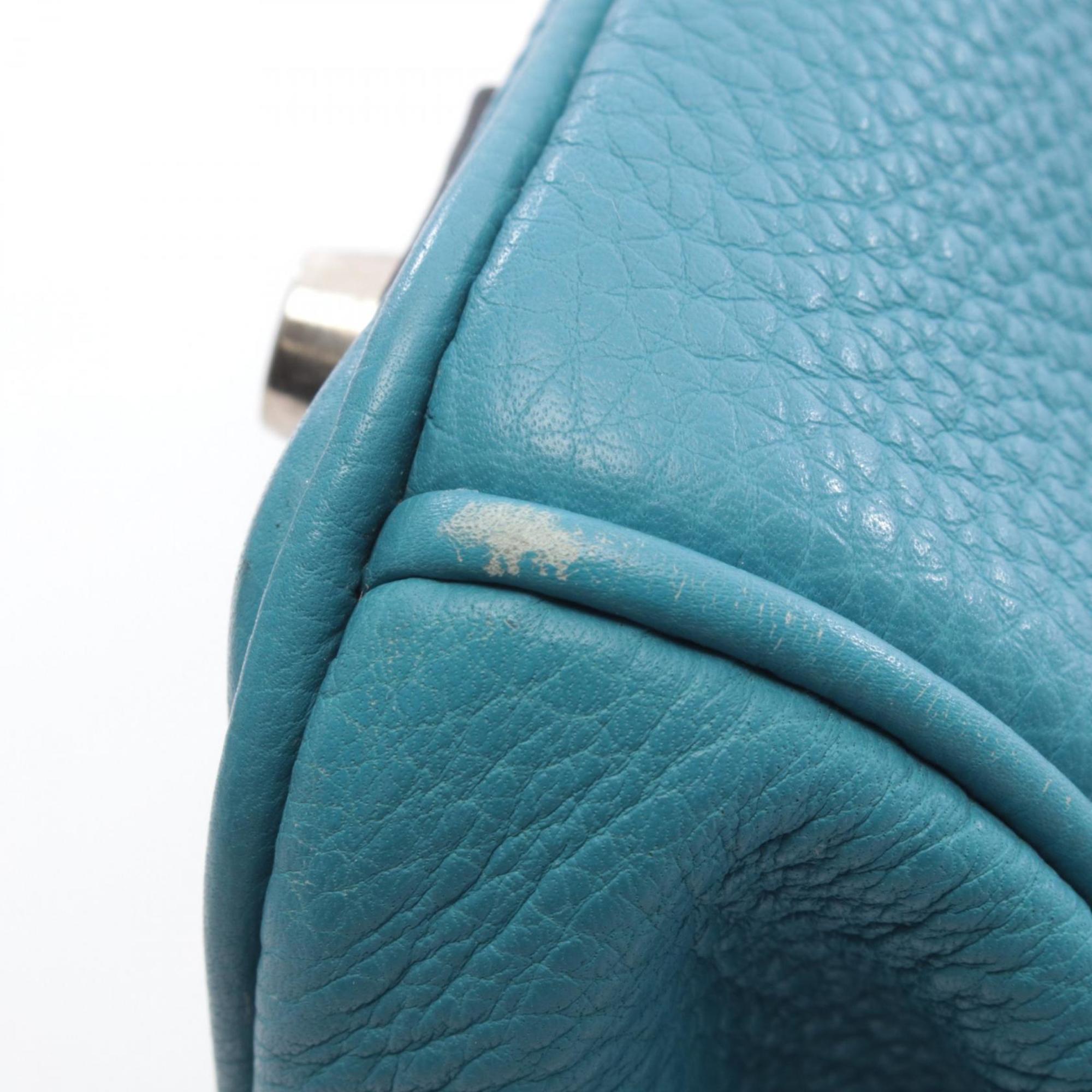 Hermes Blue Blue Jean Togo Leather Handbag (Pre-Owned)