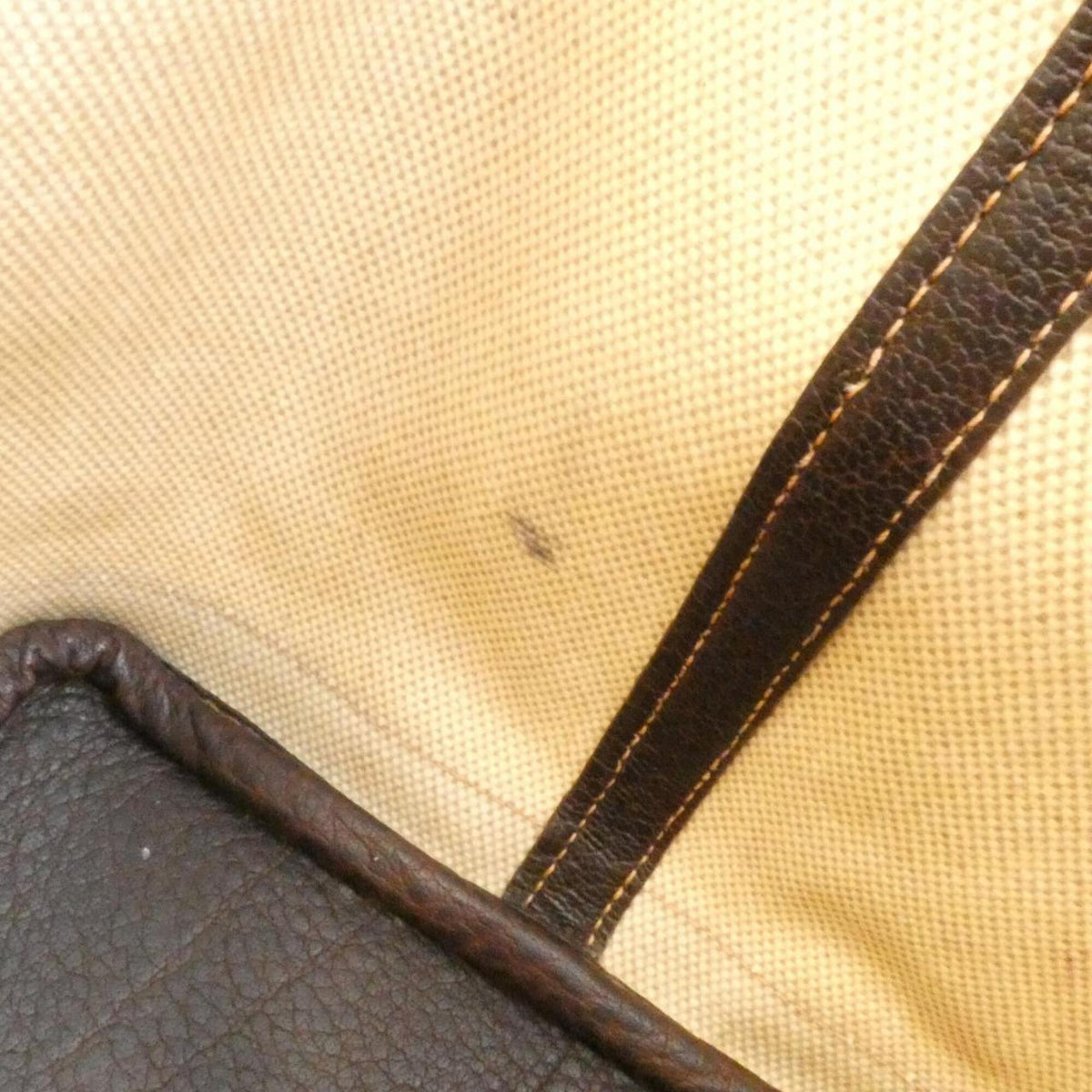 Hermes Brown Toile H Buffle Skipper Leather Handbag (Pre-Owned)