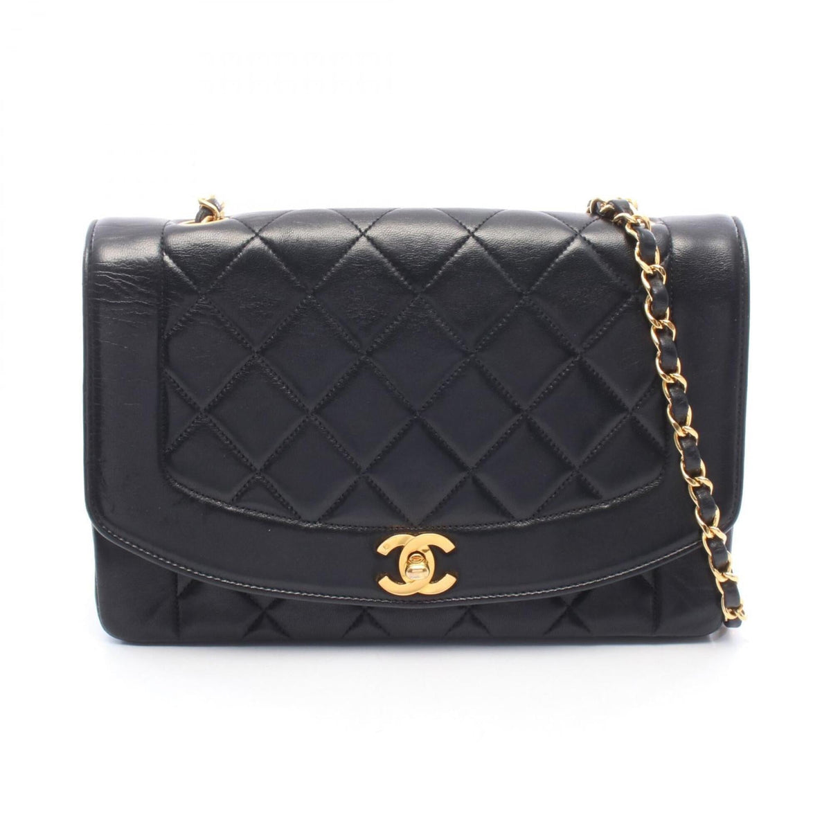 Chanel Black Leather Handbag Shoulder Bag (Pre-Owned)