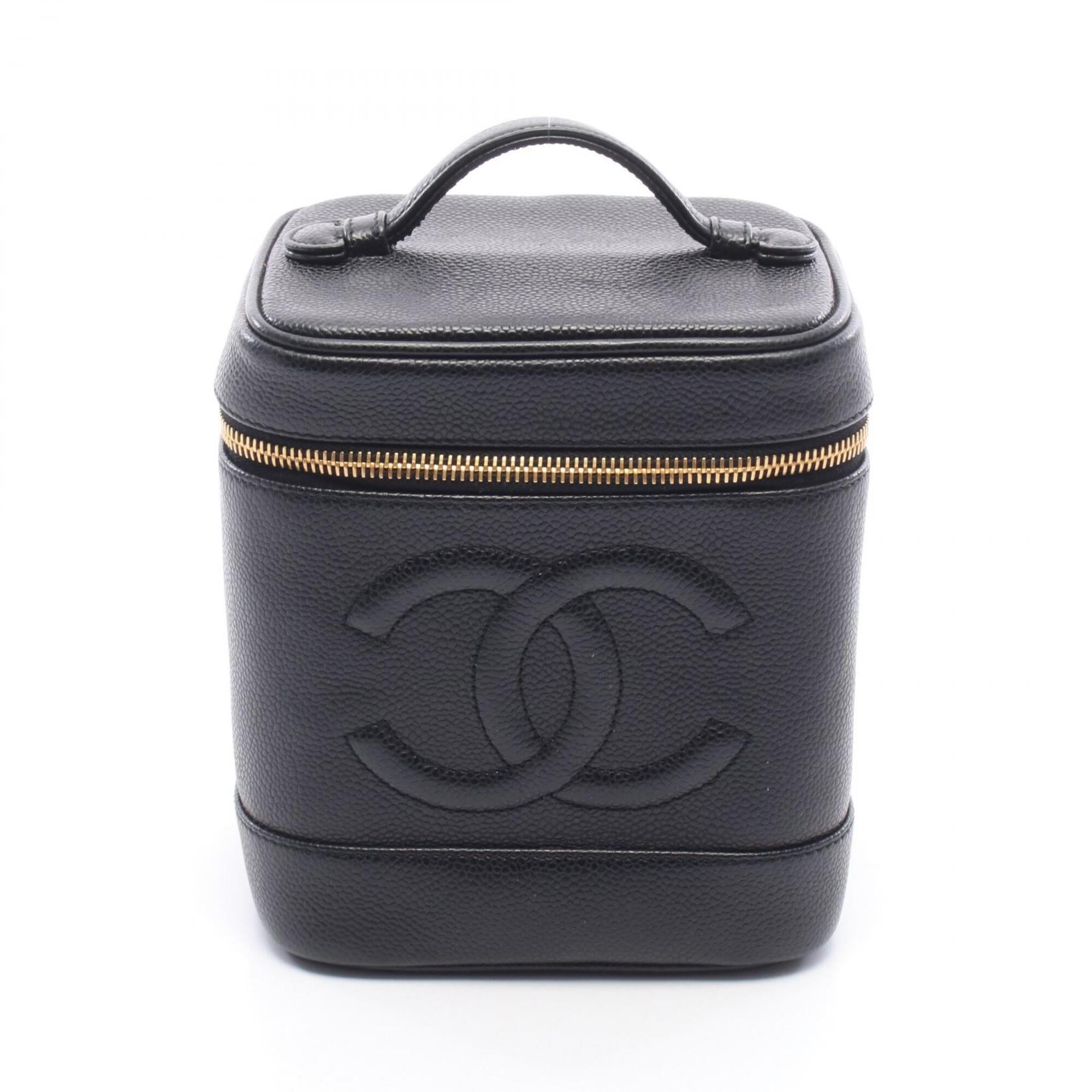 Chanel Black Grained Calfskin Handbag Vanity Bag (Pre-Owned)