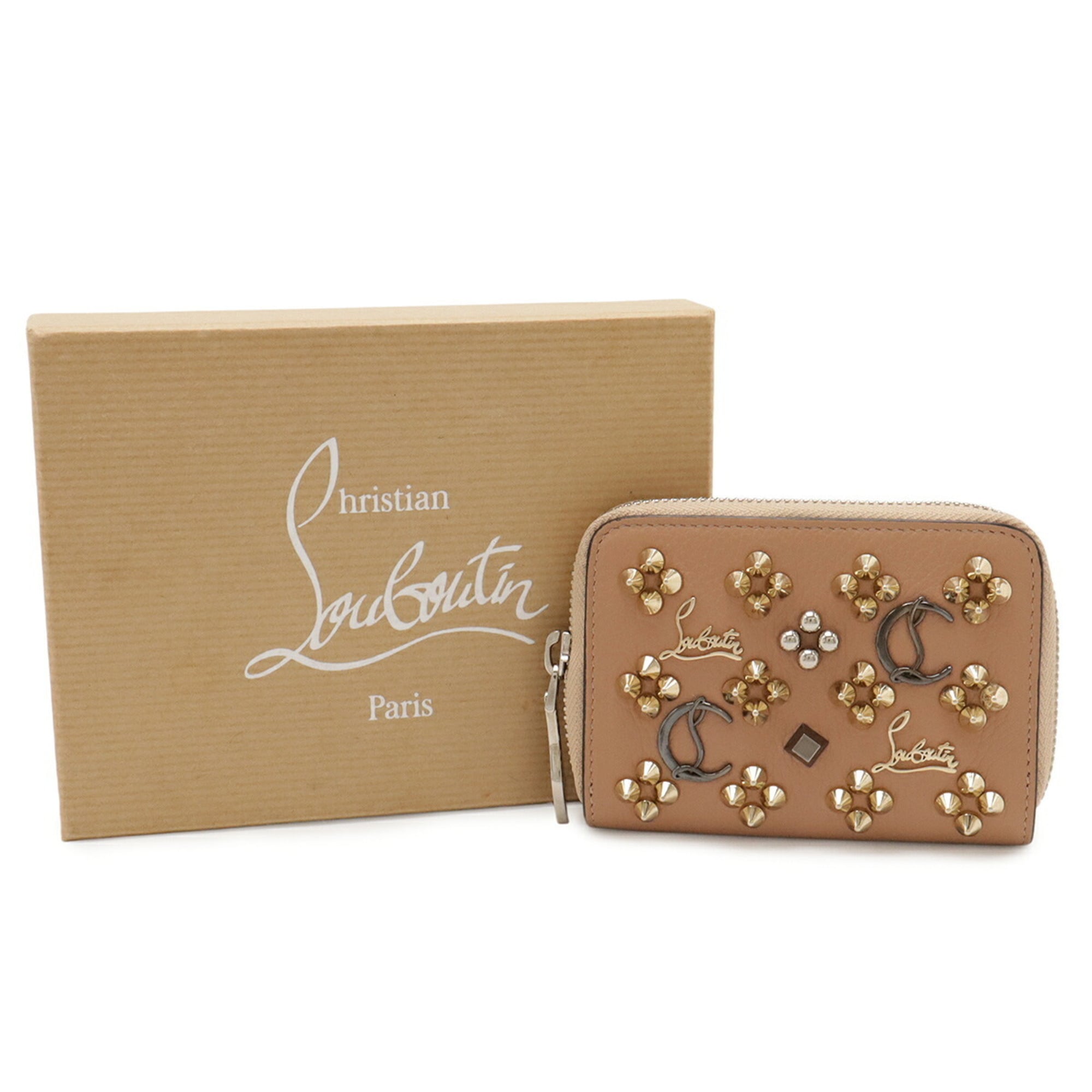 Christian Louboutin Nude Beige Pink Leather Coin Purse/Coin Case (Pre-Owned)