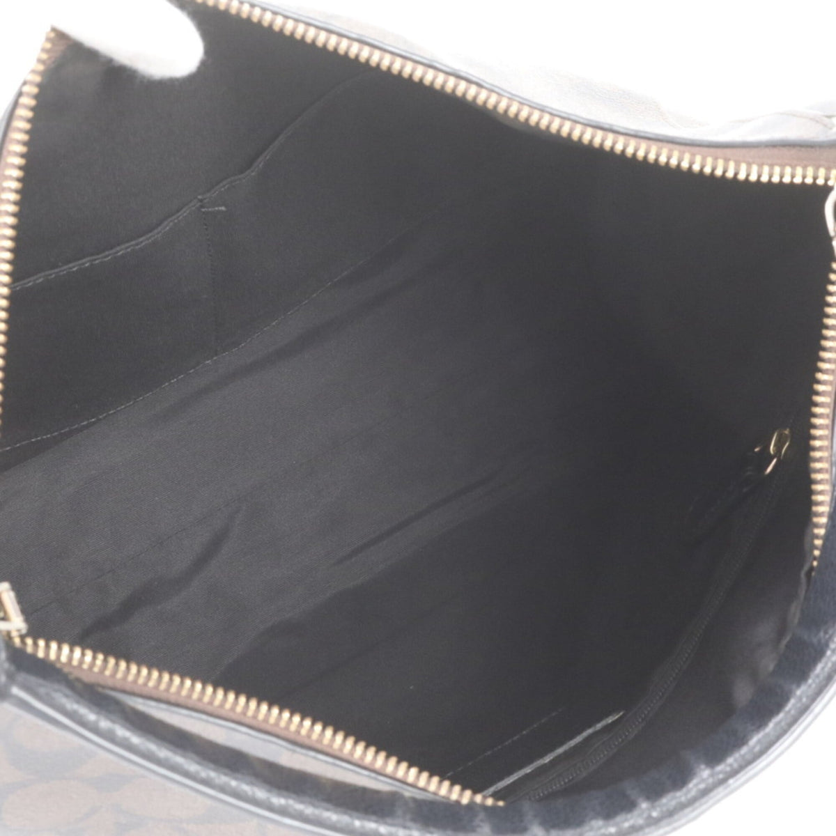 Coach Brown Leather Coated Canvas Handbag Shoulder Bag Tote Bag (Pre-Owned)