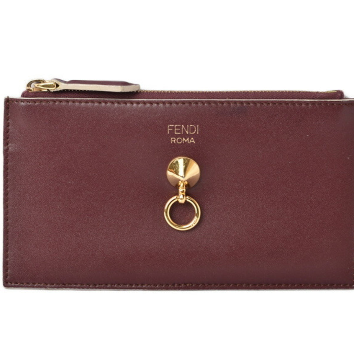 Fendi Brown Leather Coin Purse/Coin Case (Pre-Owned)