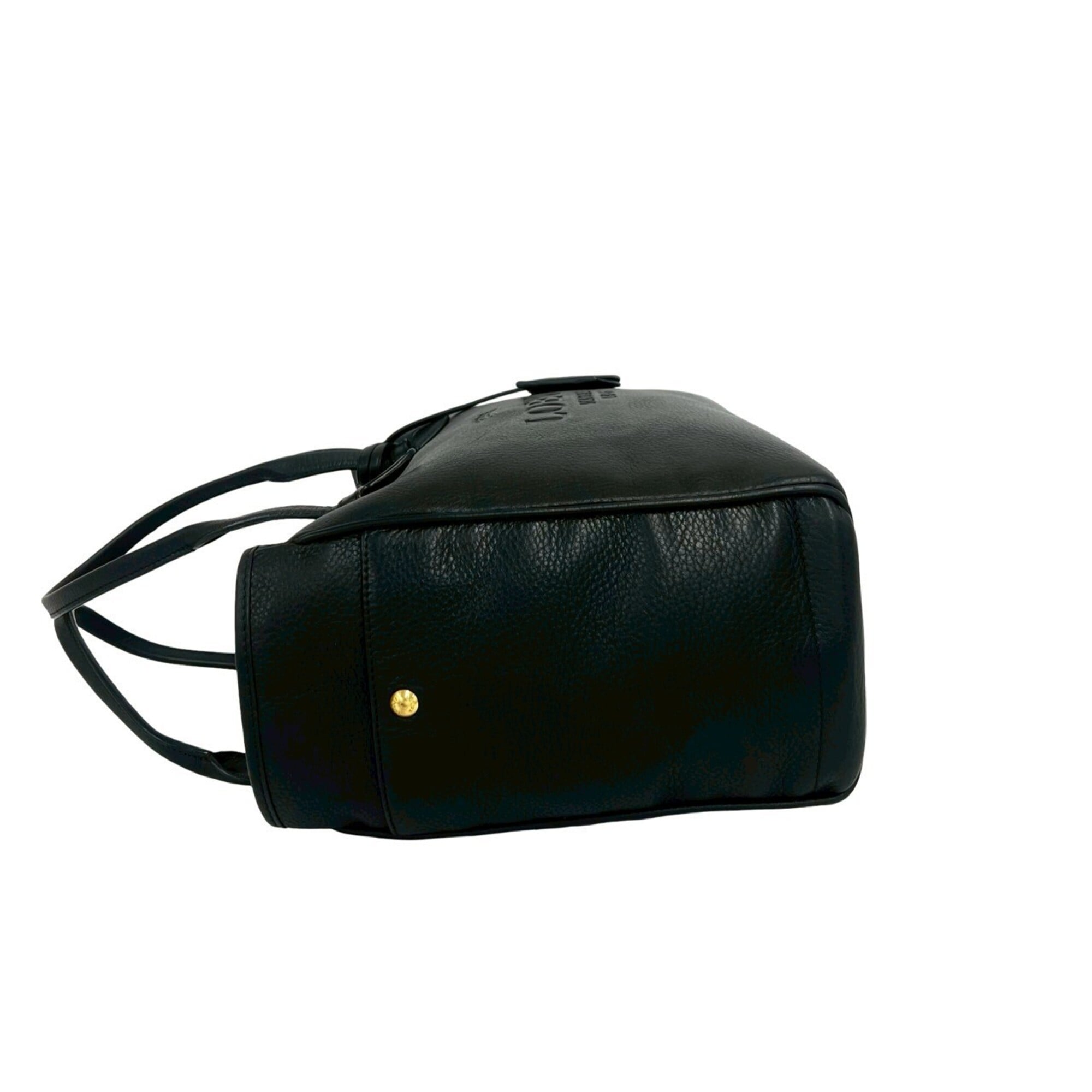 Loewe Black Leather Boston Bag Handbag Tote Bag (Pre-Owned)