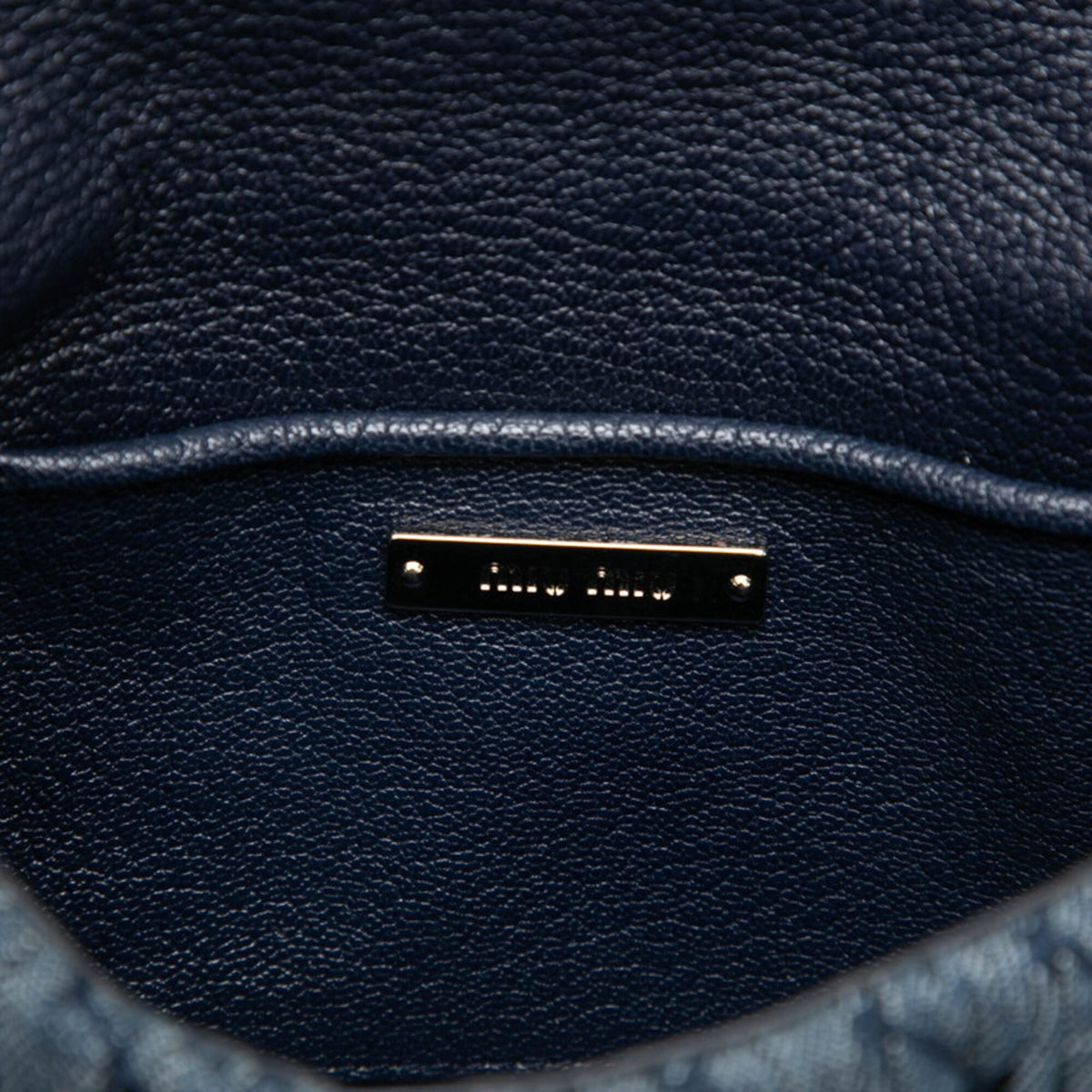 Miu Miu Blue Denim Leather Shoulder Bag (Pre-Owned)
