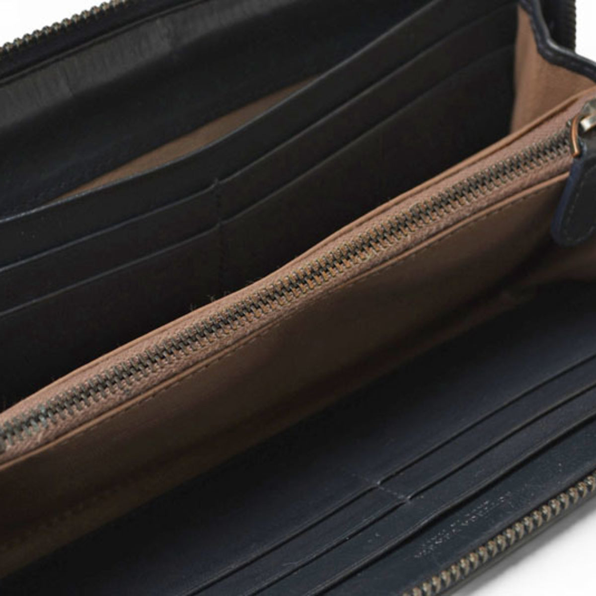 Bottega Veneta Navy Leather Long Wallet (Bi-Fold) (Pre-Owned)