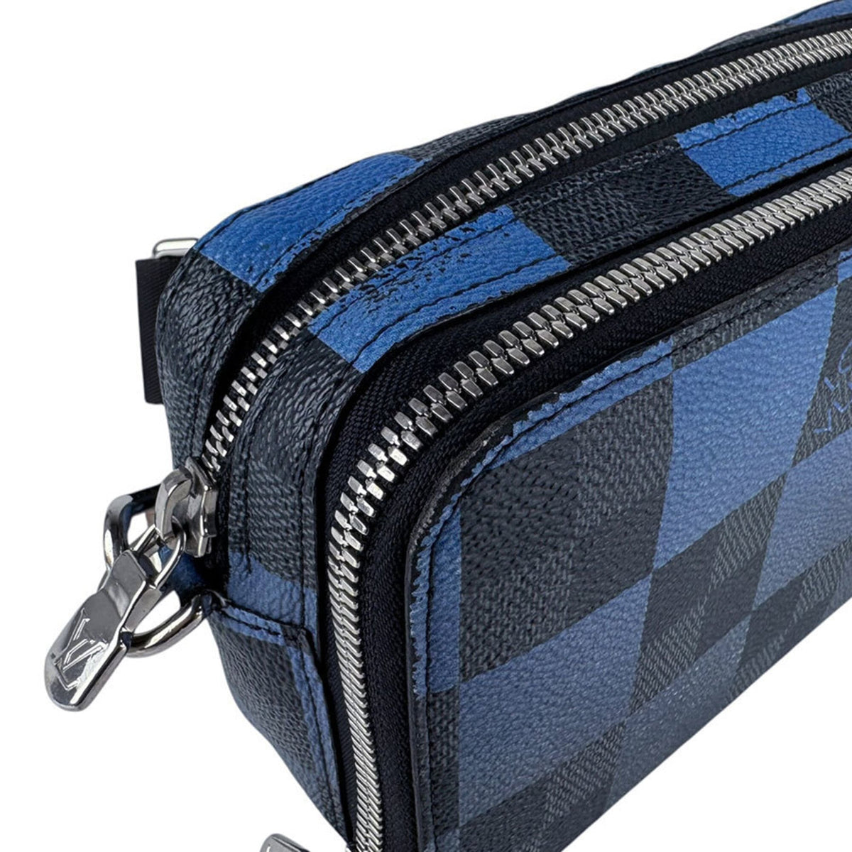 Louis Vuitton Black Blue Damier Graphite Damier Graphite Shoulder Bag (Pre-Owned)