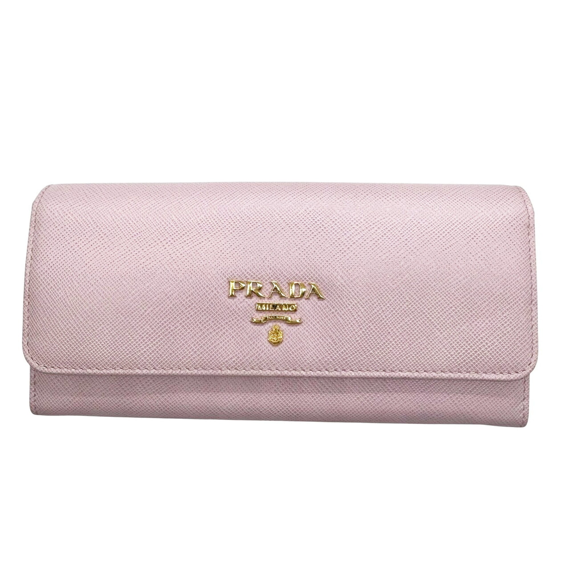 Prada Saffiano Pink Saffiano Long Wallet (Bi-Fold) (Pre-Owned)