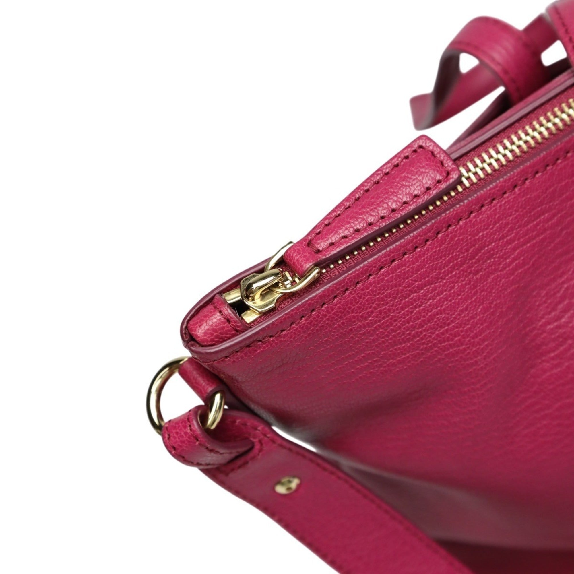 Salvatore Ferragamo Pink Leather Handbag Shoulder Bag (Pre-Owned)