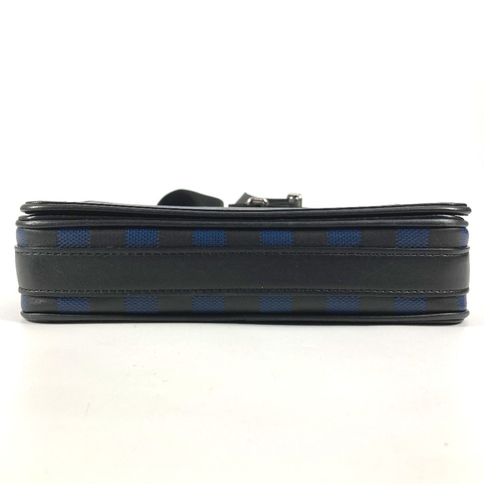 Louis Vuitton Damier Infini Black Blue Leather Messenger Bag Shoulder Bag (Pre-Owned)
