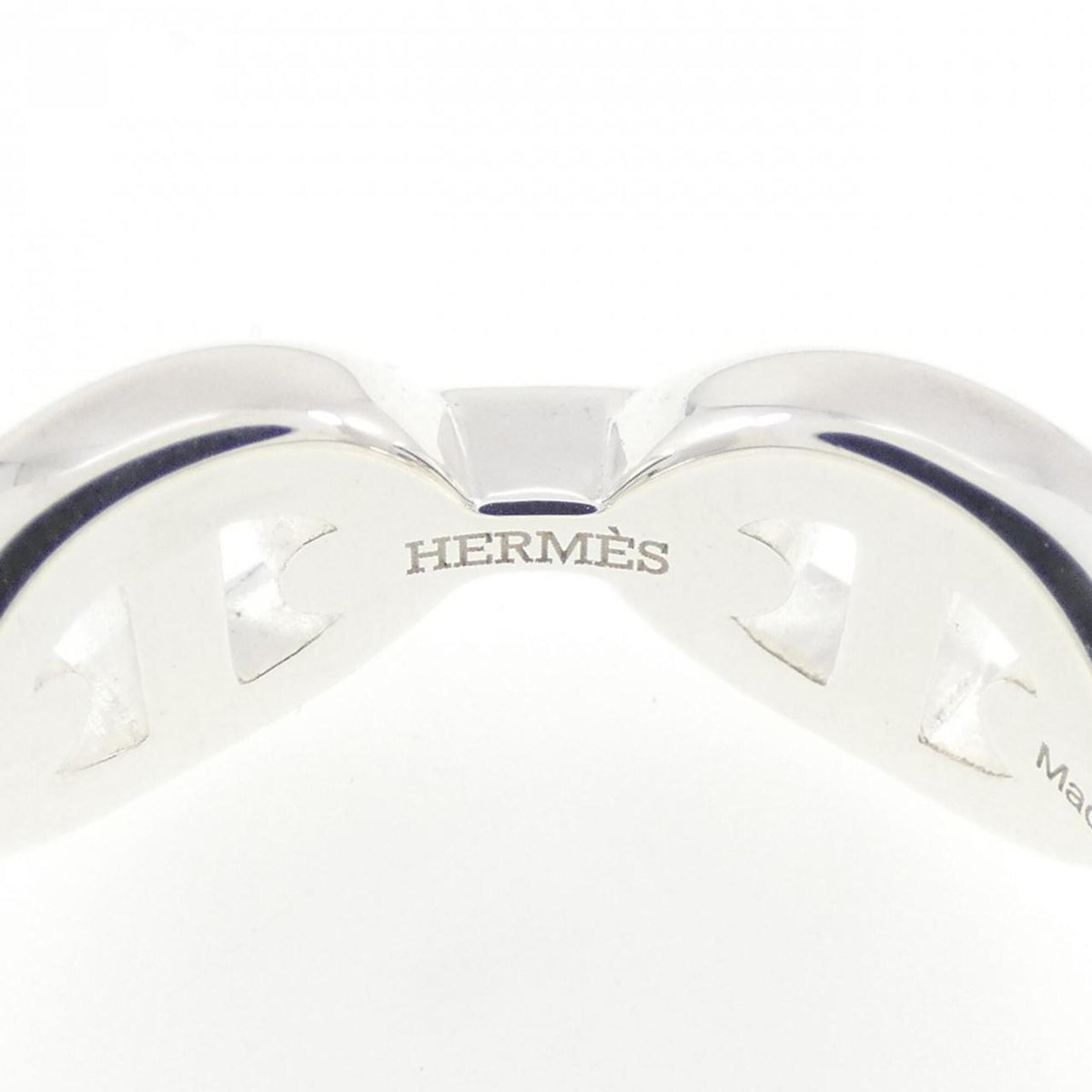 Hermes Silver 925 Band Ring (Pre-Owned)