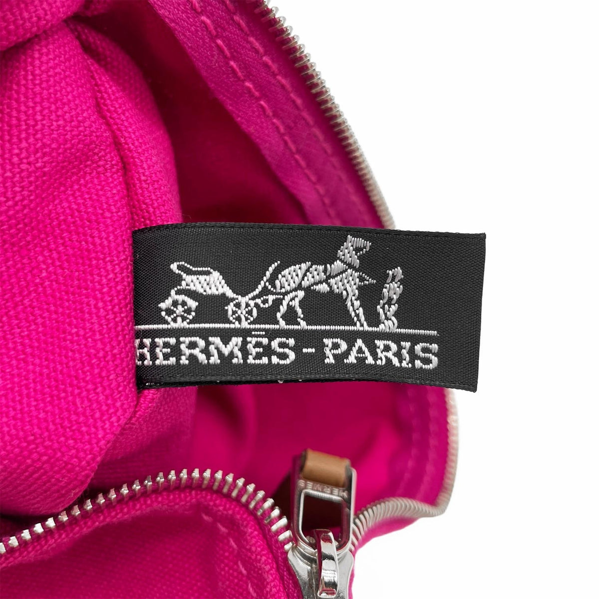 Hermes Brown Pink Canvas Tote Bag (Pre-Owned)