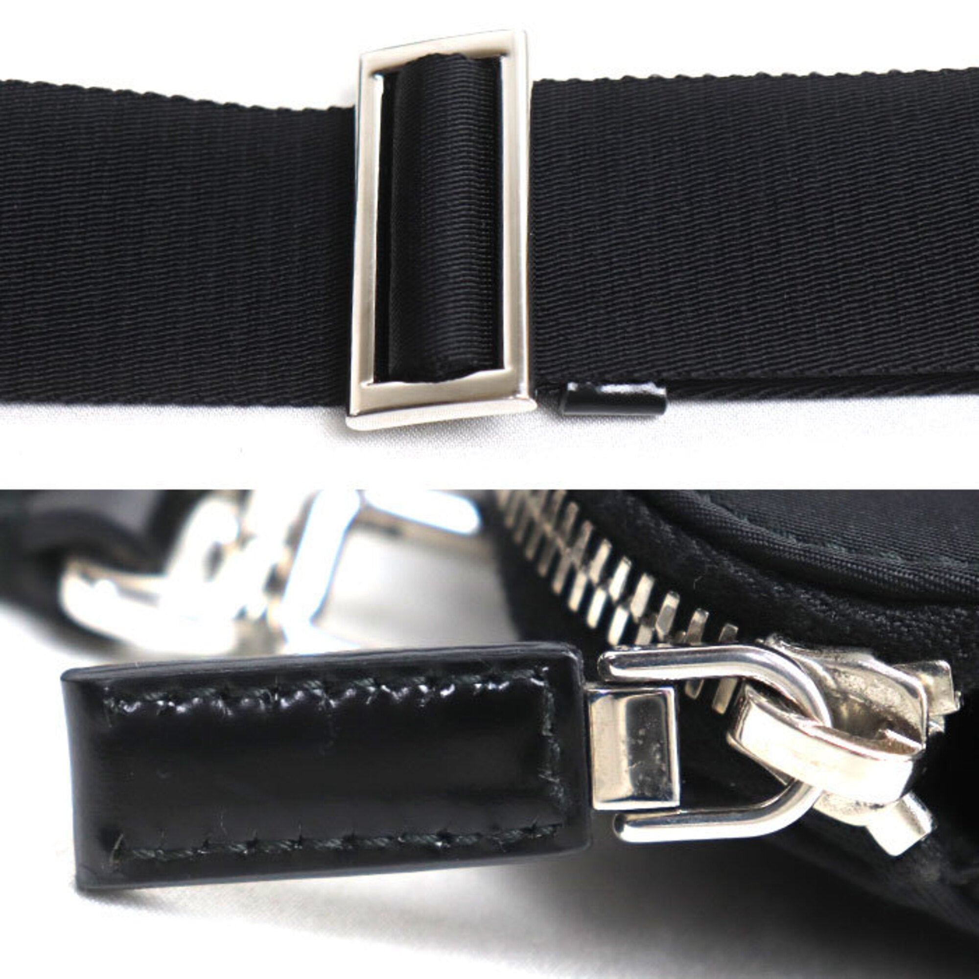 Prada Black Leather Nylon Shoulder Bag (Pre-Owned)
