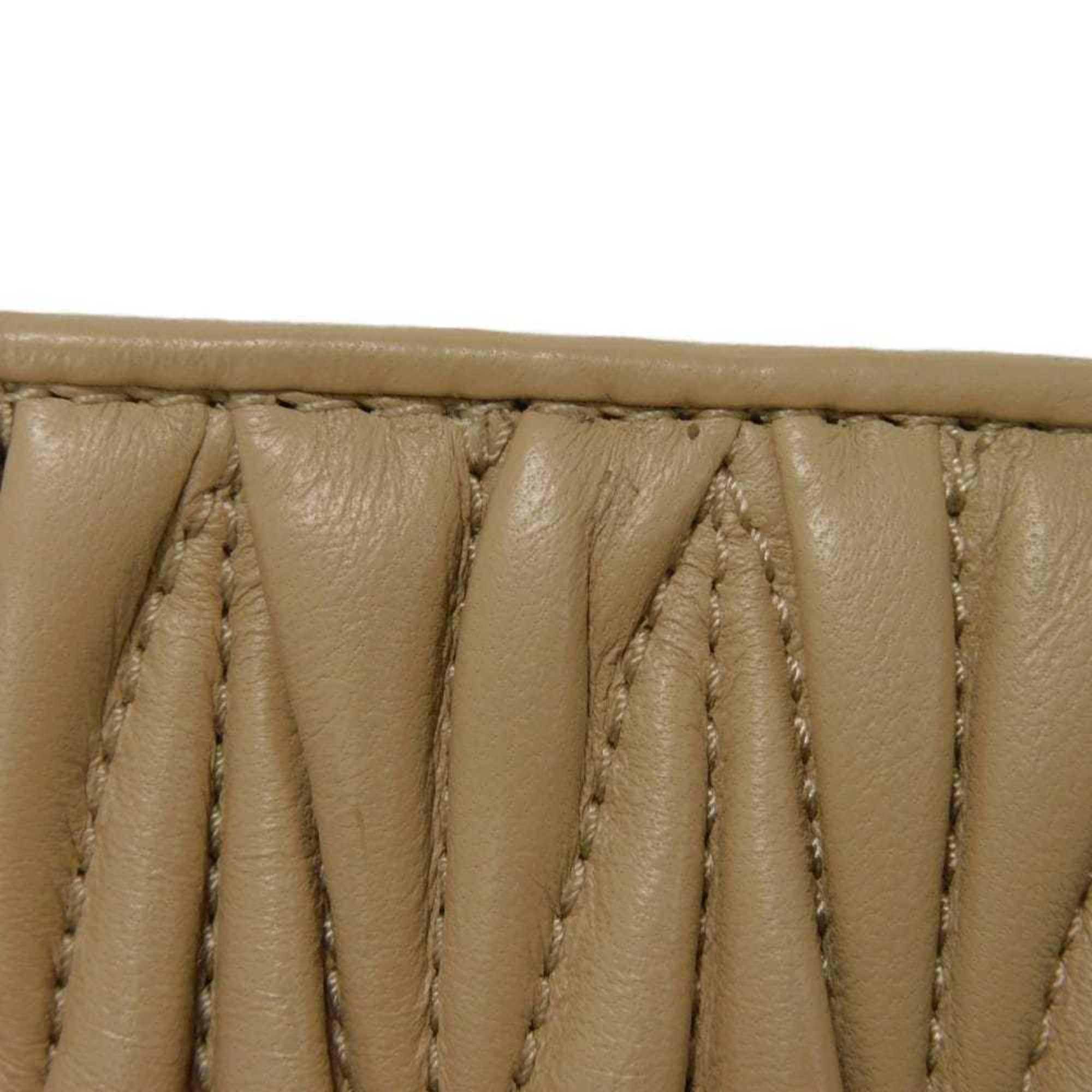 Miu Miu Beige Leather Wallet (Tri-Fold) (Pre-Owned)