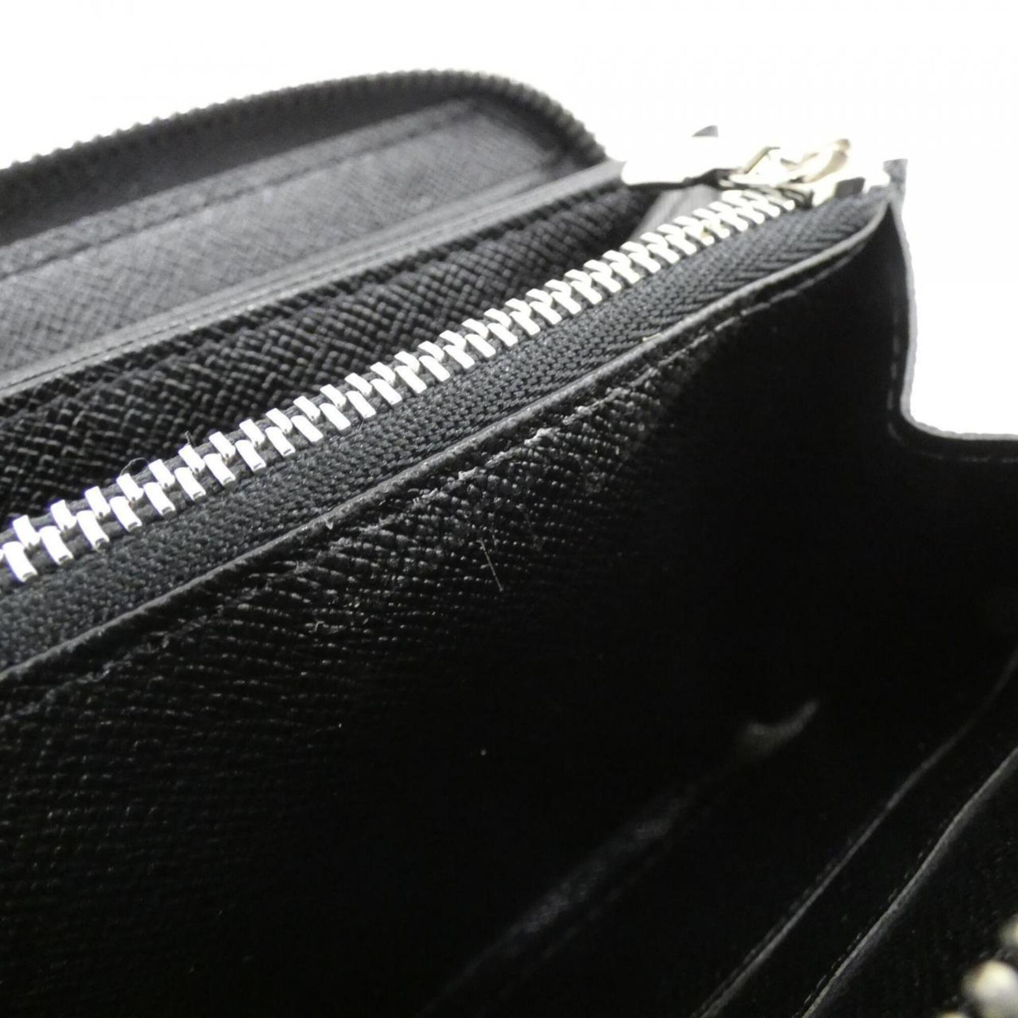 Louis Vuitton Black Leather Long Bill Wallet (Bi-Fold) (Pre-Owned)