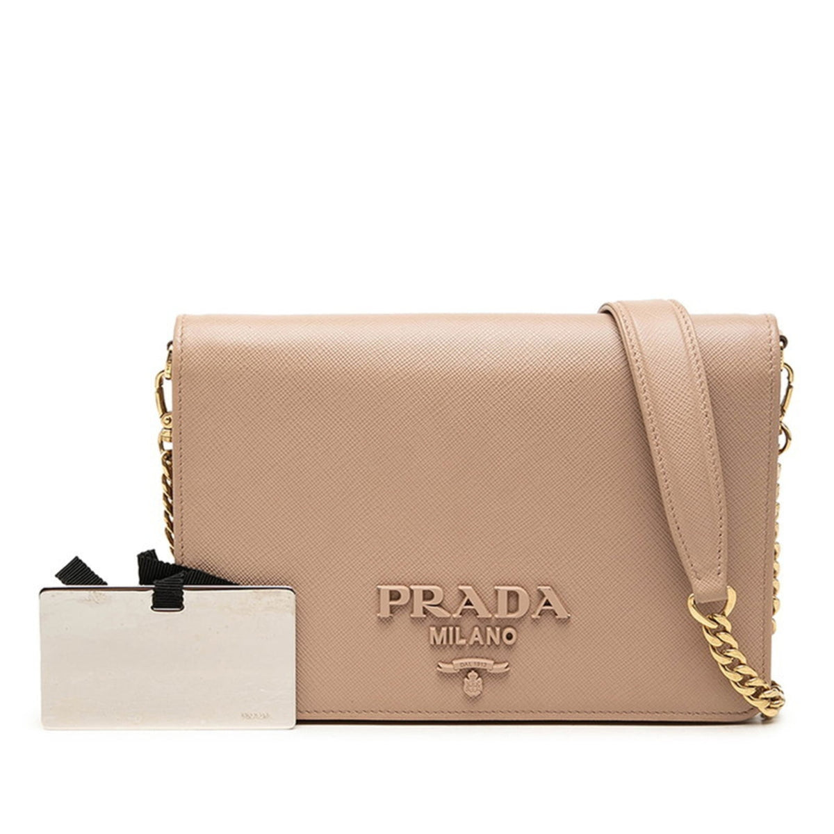 Prada Beige Leather Shoulder Bag (Pre-Owned)