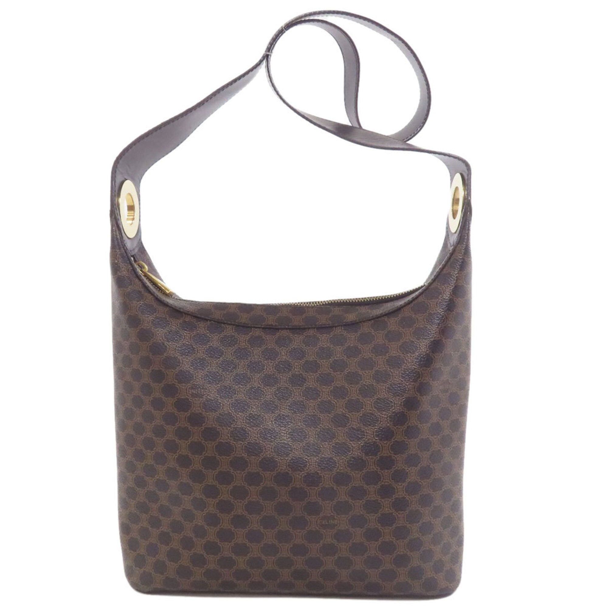 Celine Macadam Dark Brown Pvc Shoulder Bag (Pre-Owned)