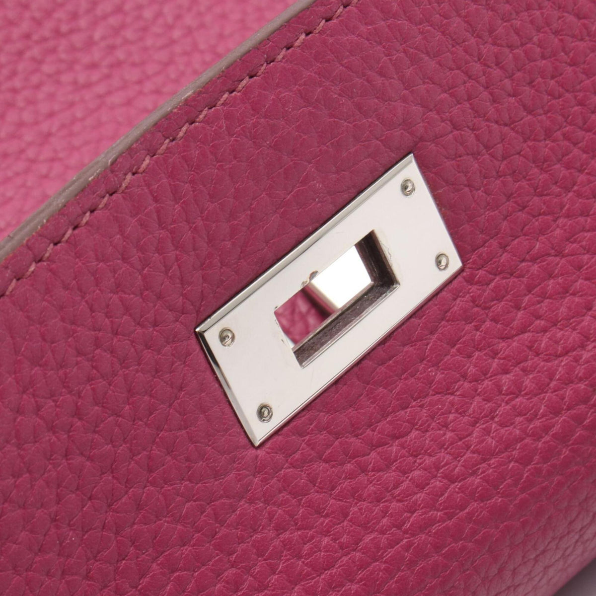 Hermes Purple Taurillon Clemence Leather Handbag (Pre-Owned)