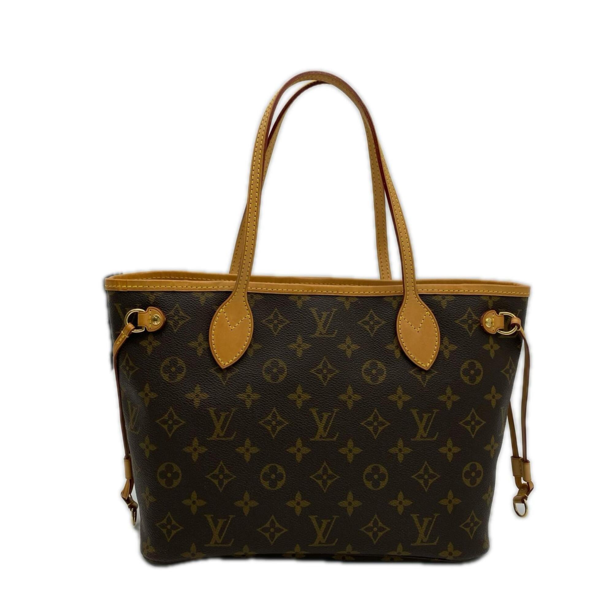 Louis Vuitton Monogram Beige Brown Coated Canvas Leather Handbag (Pre-Owned)