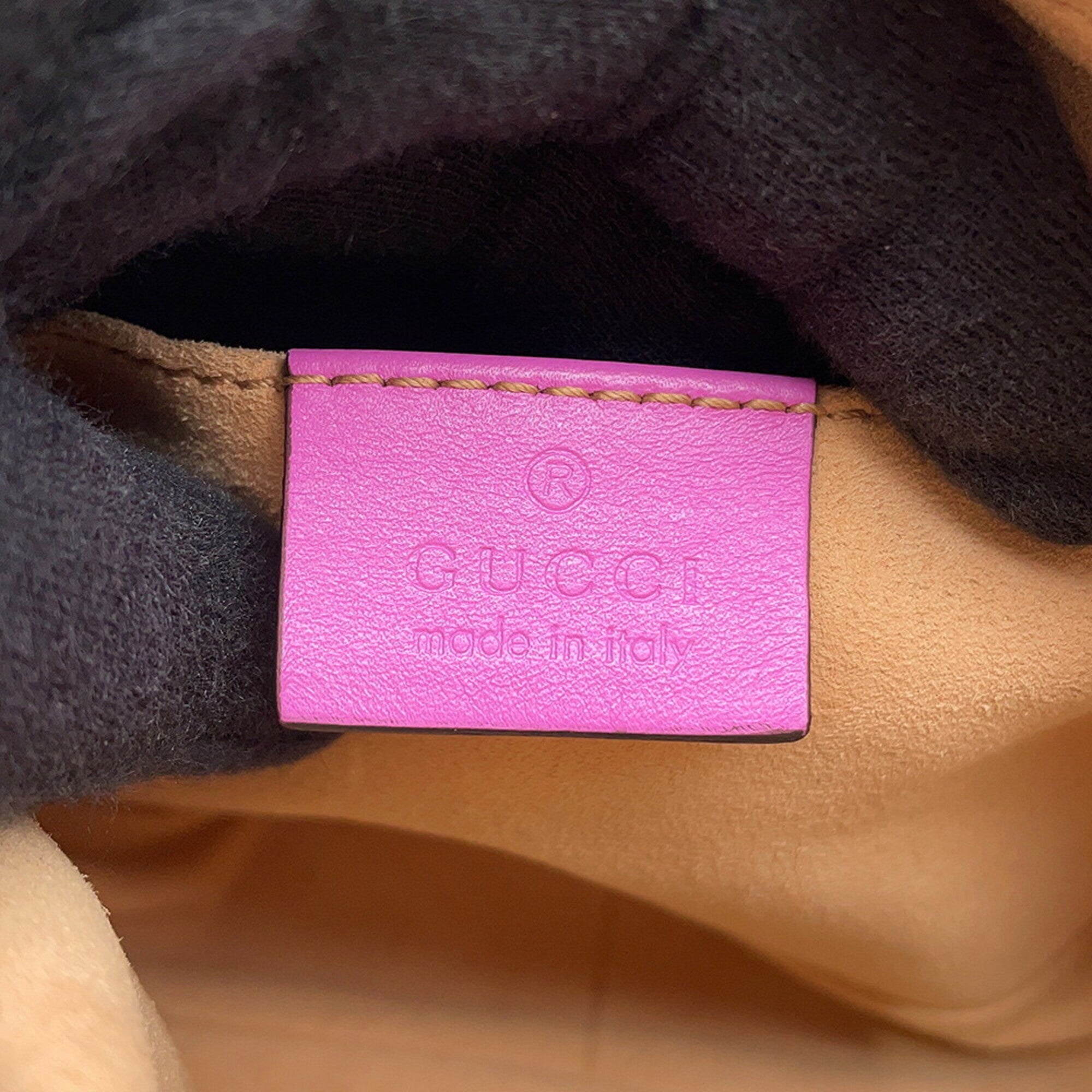 Gucci Gg Marmont Purple Leather Handbag Shoulder Bag (Pre-Owned)