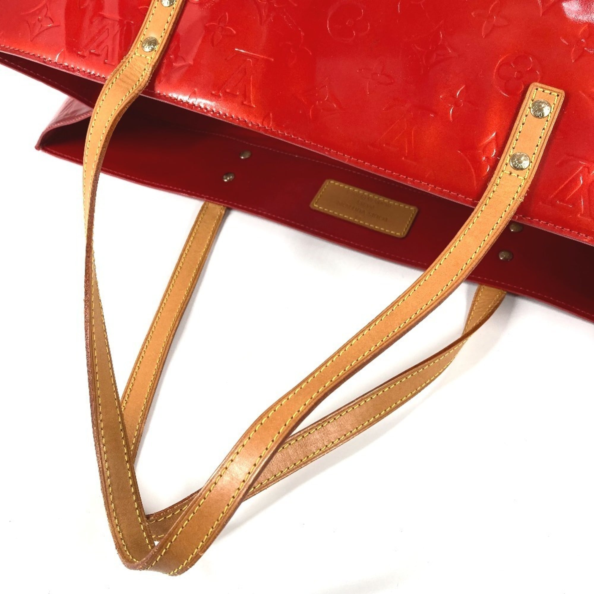Louis Vuitton Red Color Monogram Vernis Boston Bag Shoulder Bag Tote Bag (Pre-Owned)