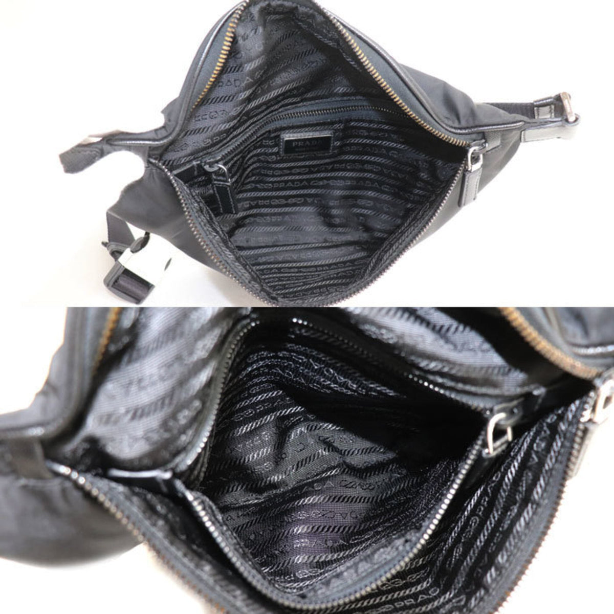 Prada Black Nylon Leather Sling Bag (Pre-Owned)