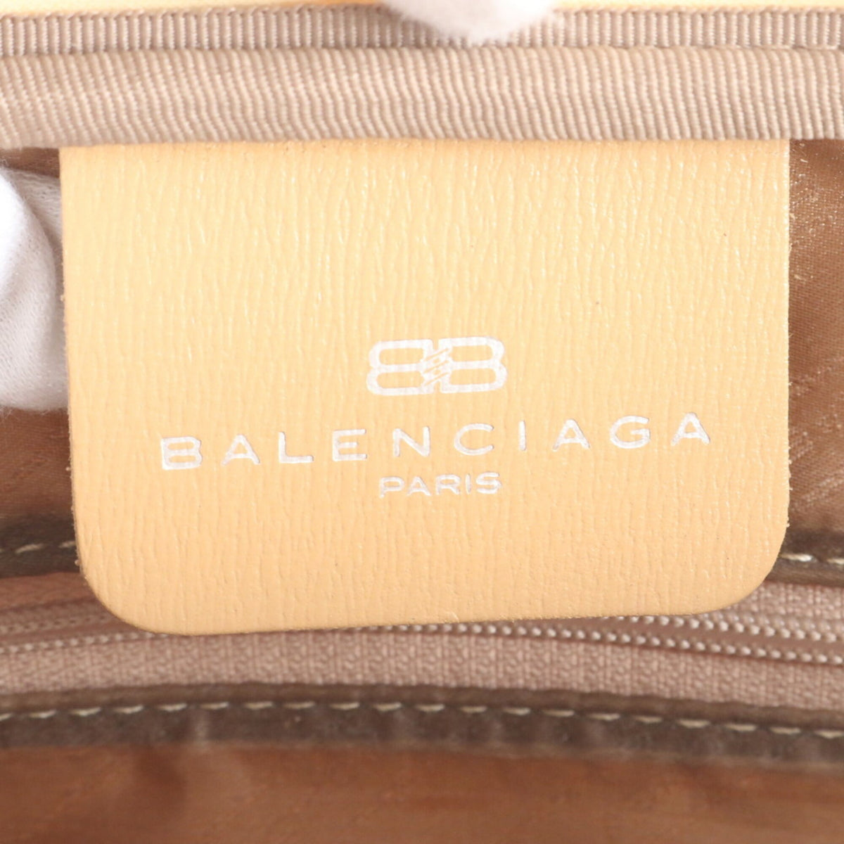 Balenciaga Beige Leather Canvas Messenger Bag Shoulder Bag (Pre-Owned)