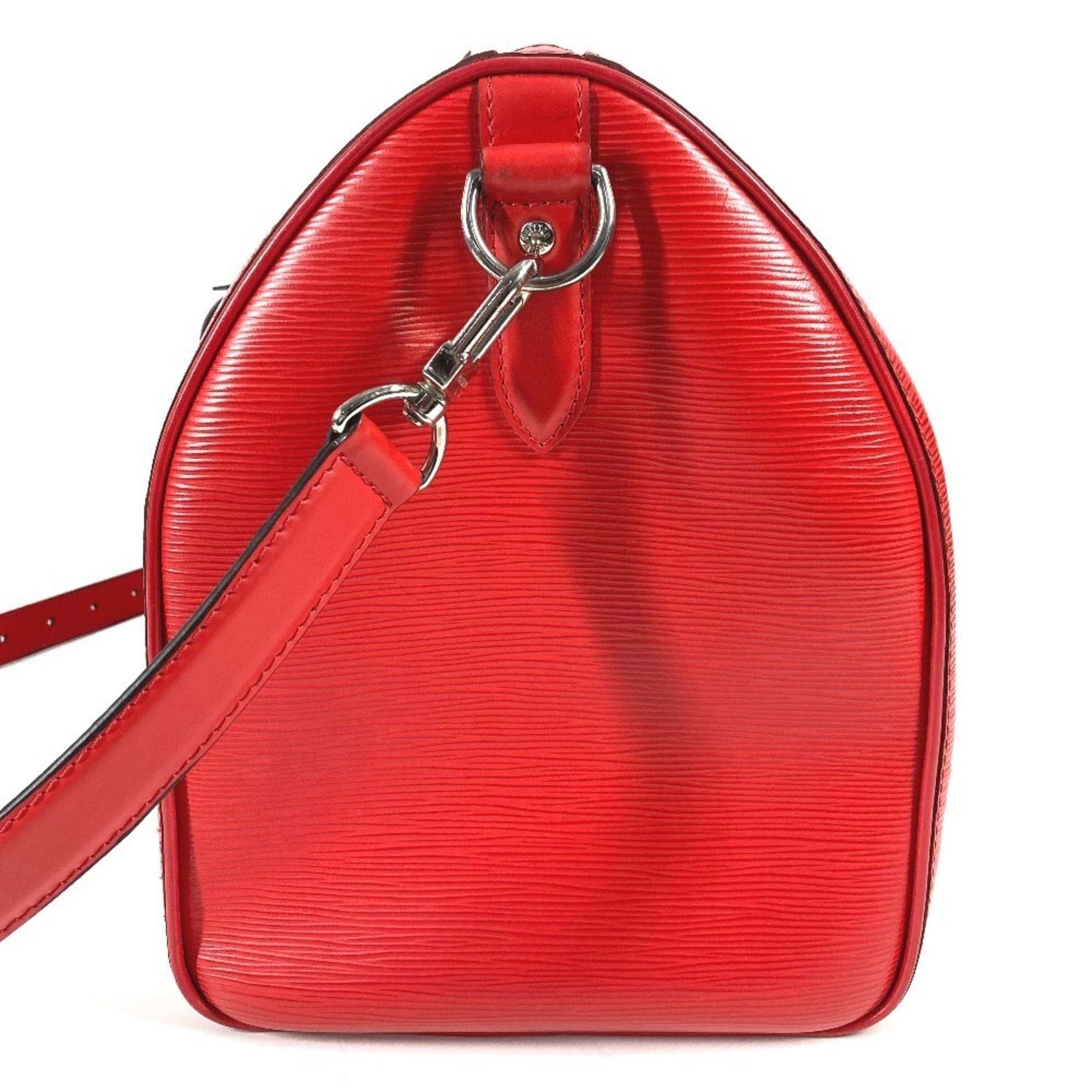 Louis Vuitton Red Color White Epi Leather Boston Bag (Pre-Owned)