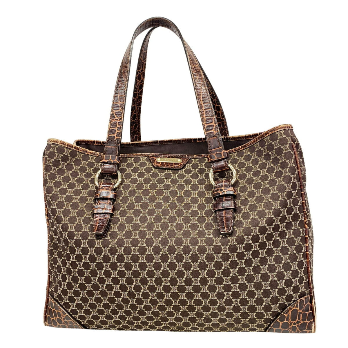 Celine Brown Nylon Canvas Tote Bag (Pre-Owned)
