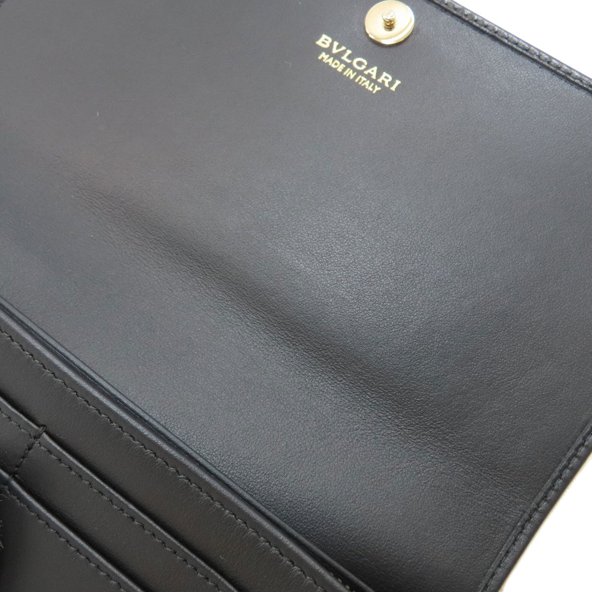 Bvlgari Bvlgari Bvlgari Black Leather Long Wallet (Bi-Fold) (Pre-Owned)