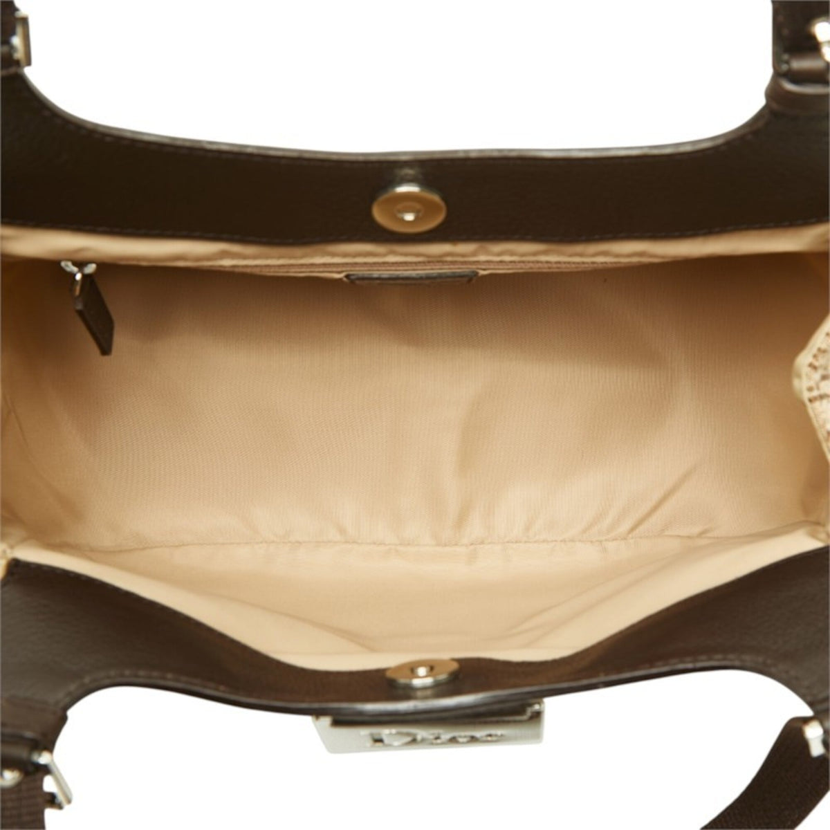 Christian Dior Beige Canvas Leather Handbag Shoulder Bag (Pre-Owned)