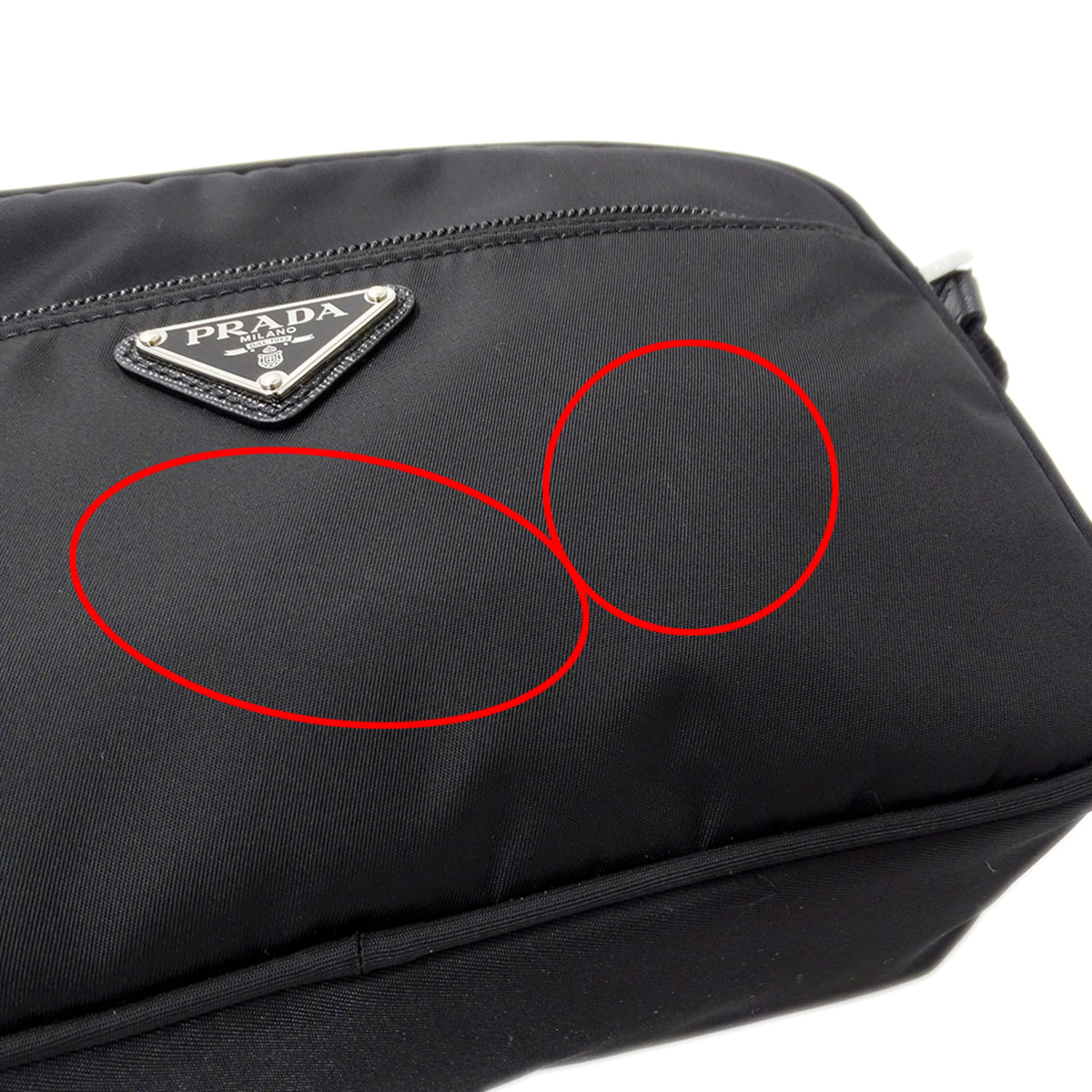 Prada Black Nylon Handbag Shoulder Bag (Pre-Owned)