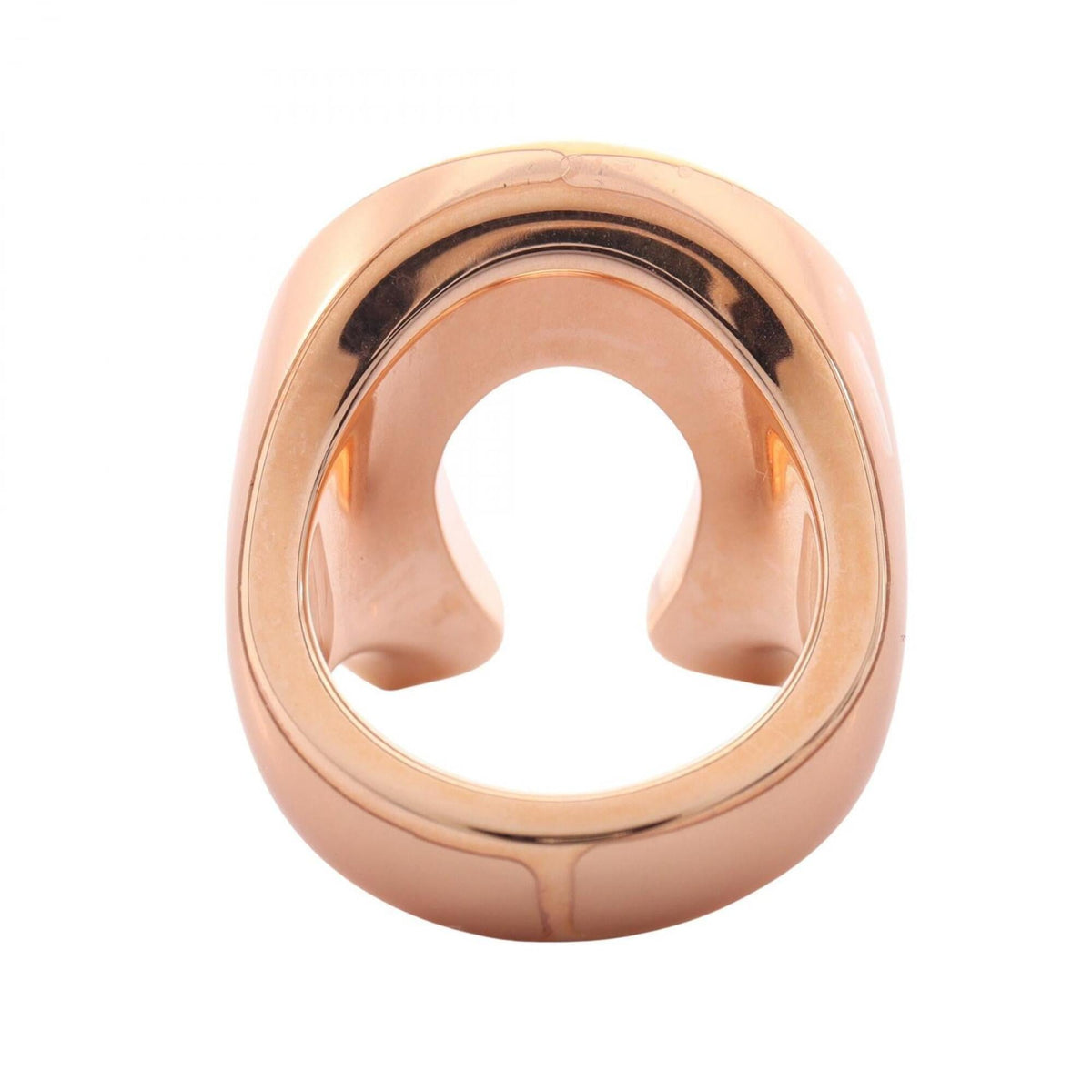 Hermes Gold Black Gold Plating Leather Band Ring (Pre-Owned)