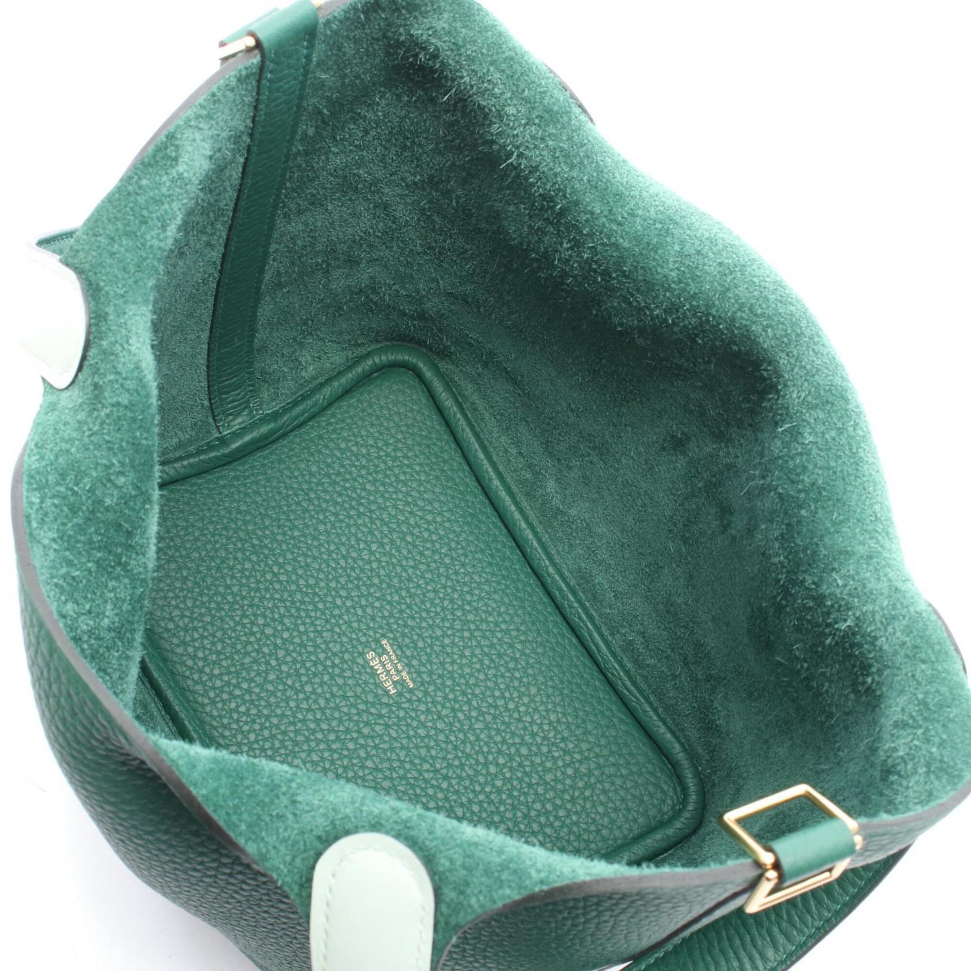 Hermes Green Vert Taurillon Clemence Leather Leather Handbag (Pre-Owned)